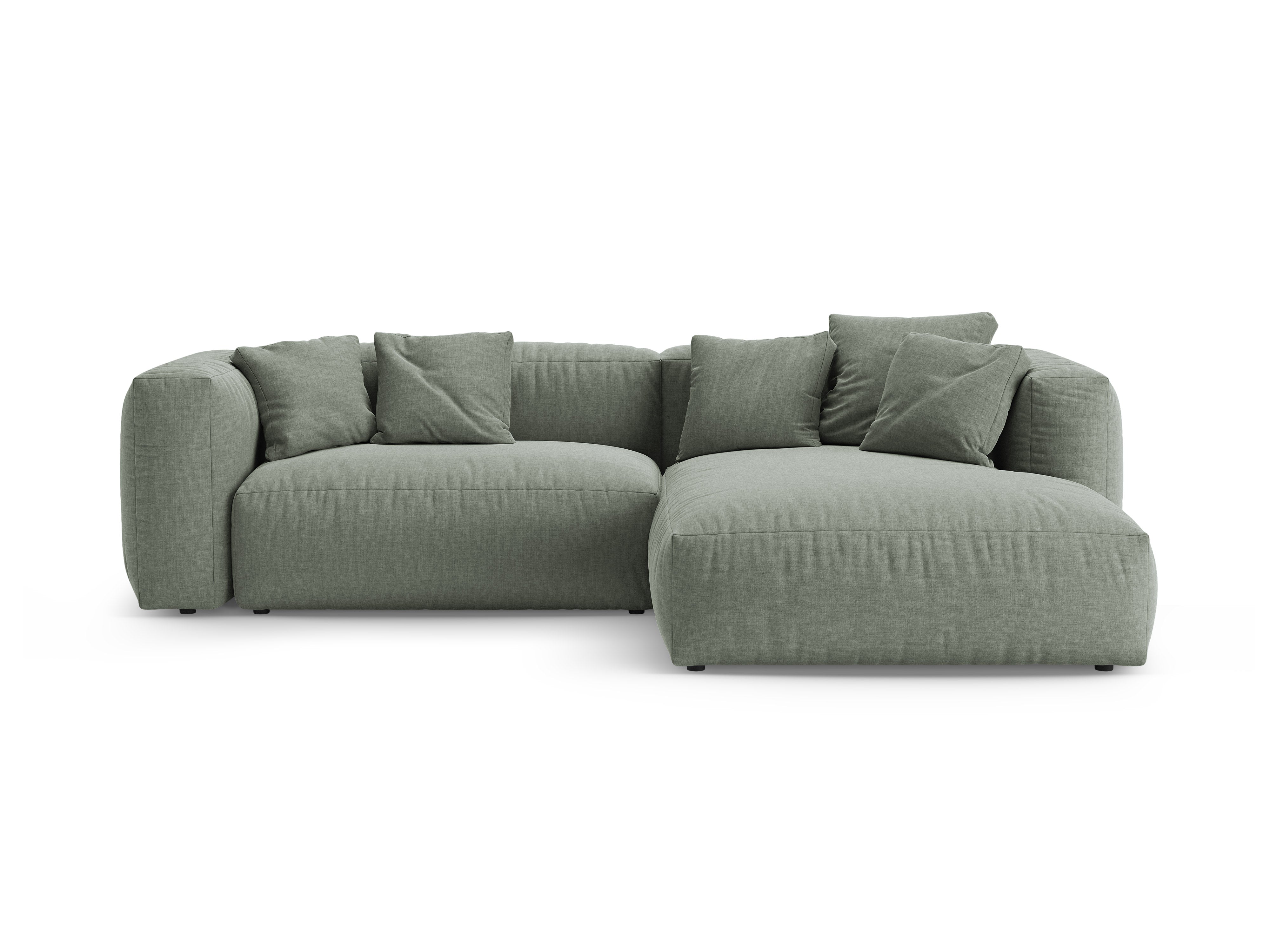 Right-facing corner sofa bed MARTINA moss green