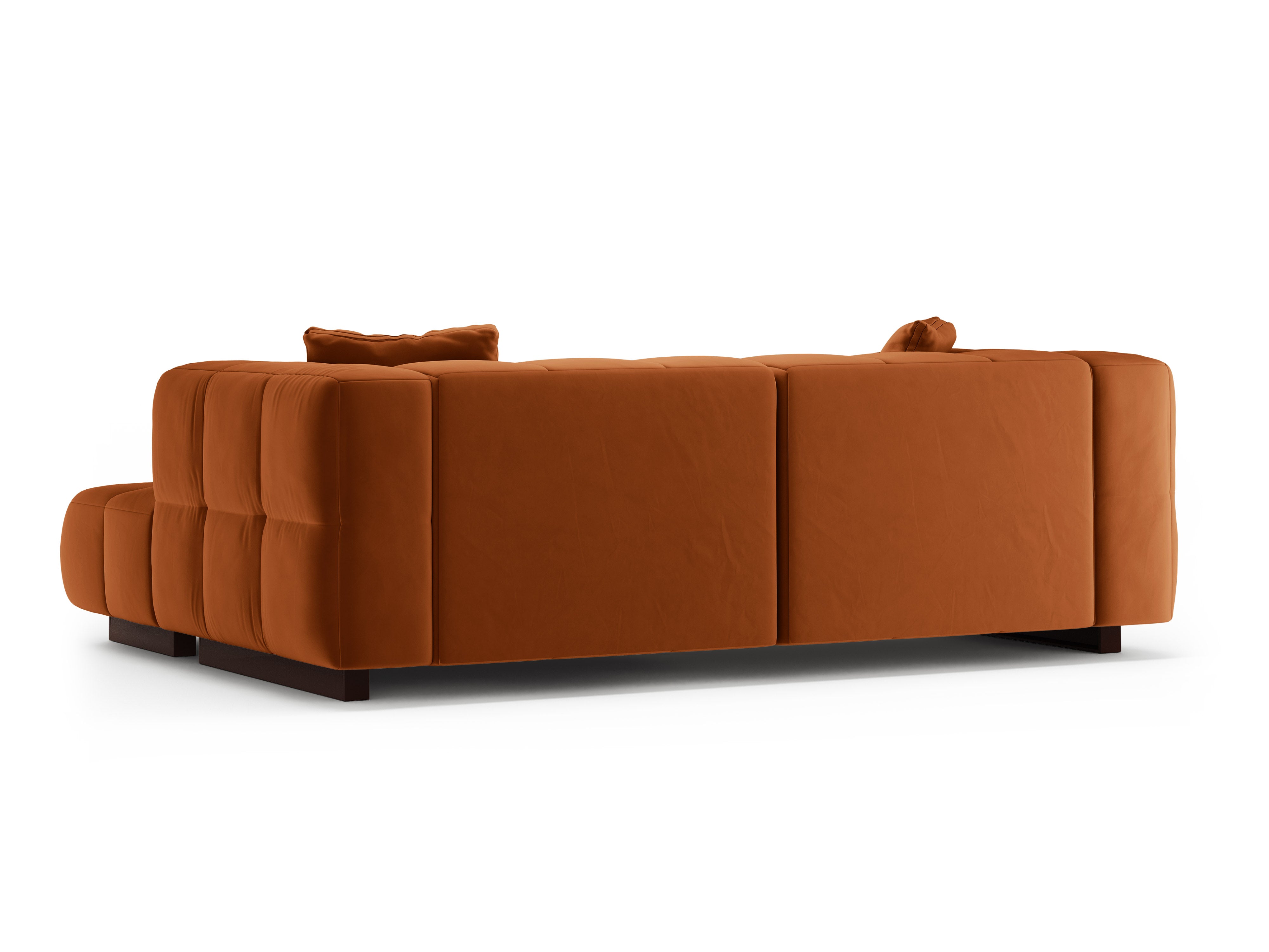 Velvet Right-Hand Corner Sofa Bed PUMA Terracotta
