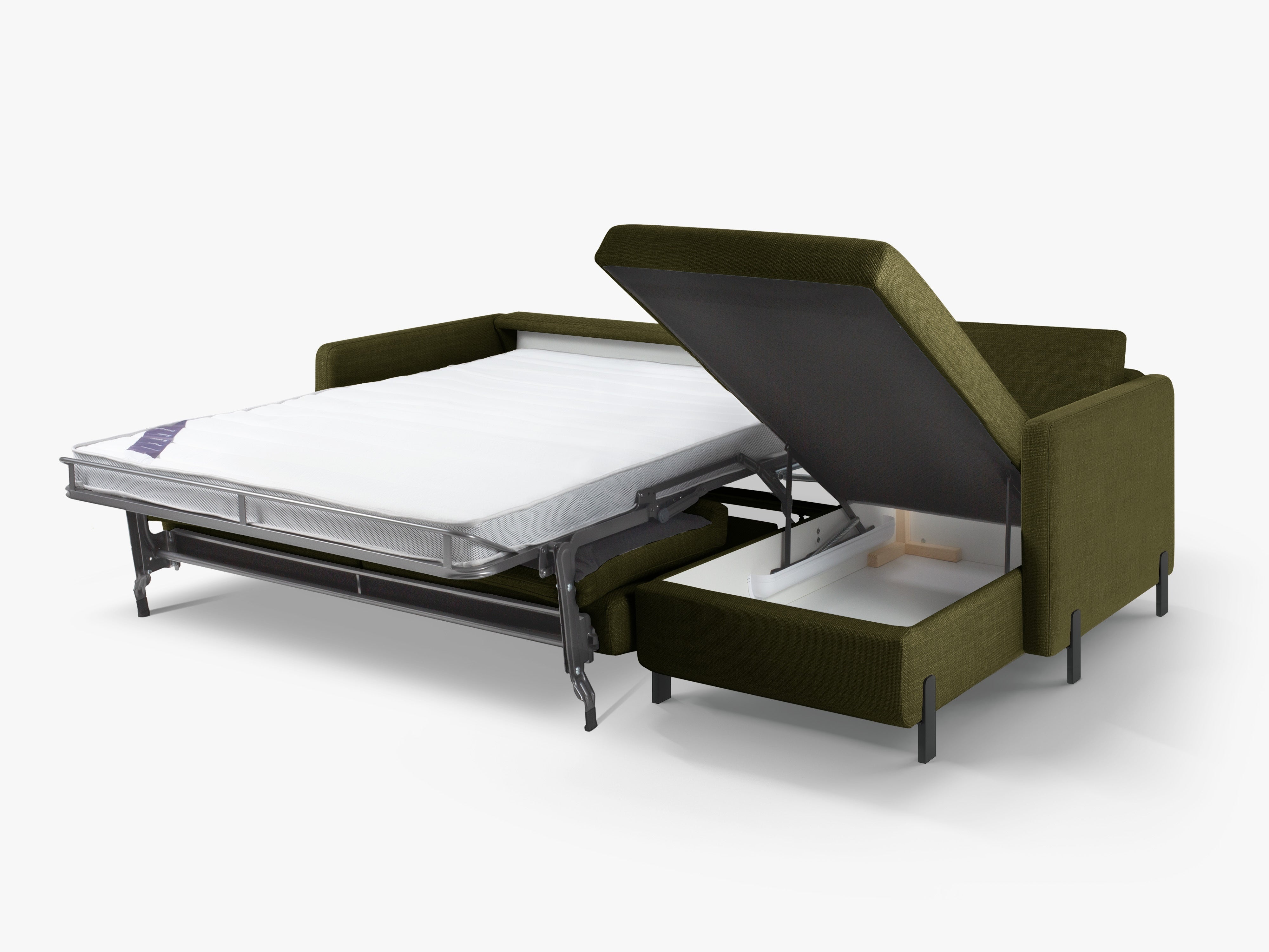 Pravostranný rohový gauč pre 4 osoby s funkciou spania GLORIA zelený šenil