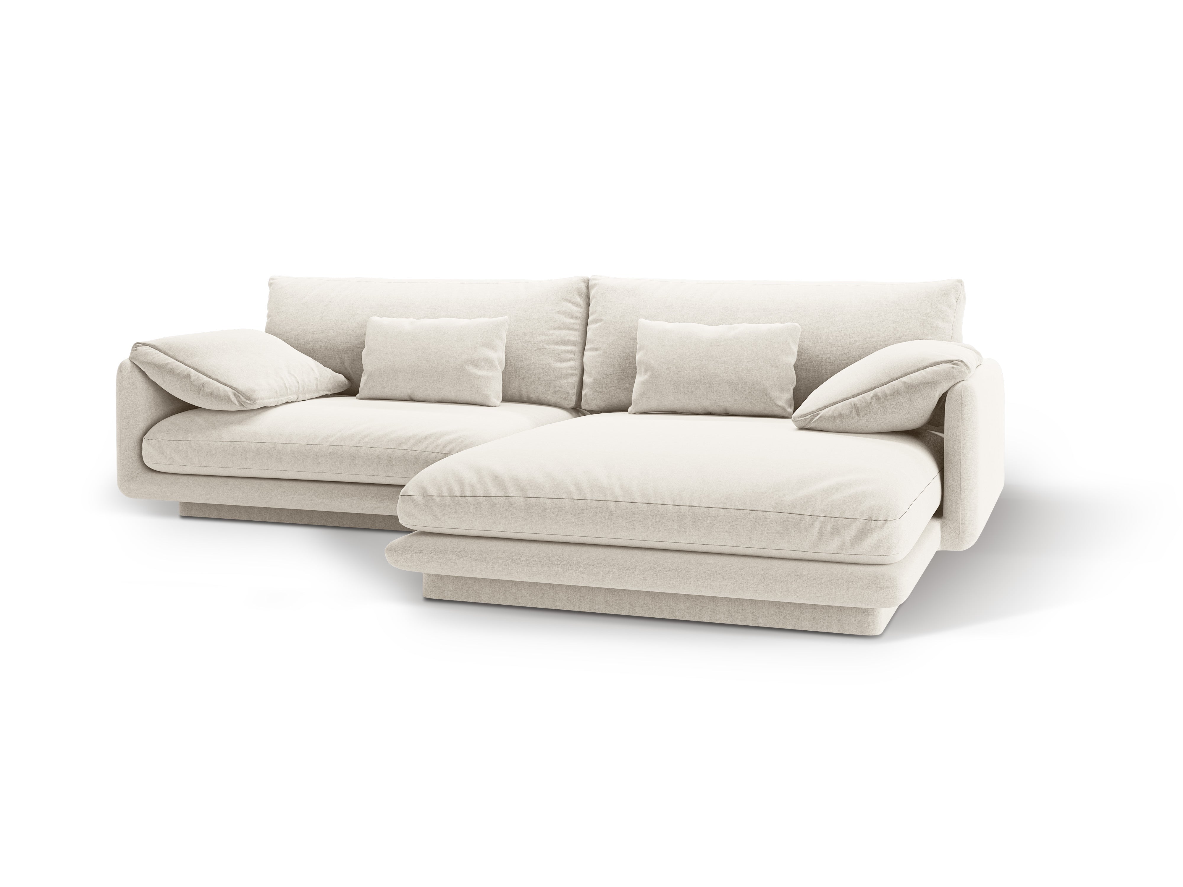 Rohová sedačka pravostranná pre 4 osoby TORINO slonová kosť