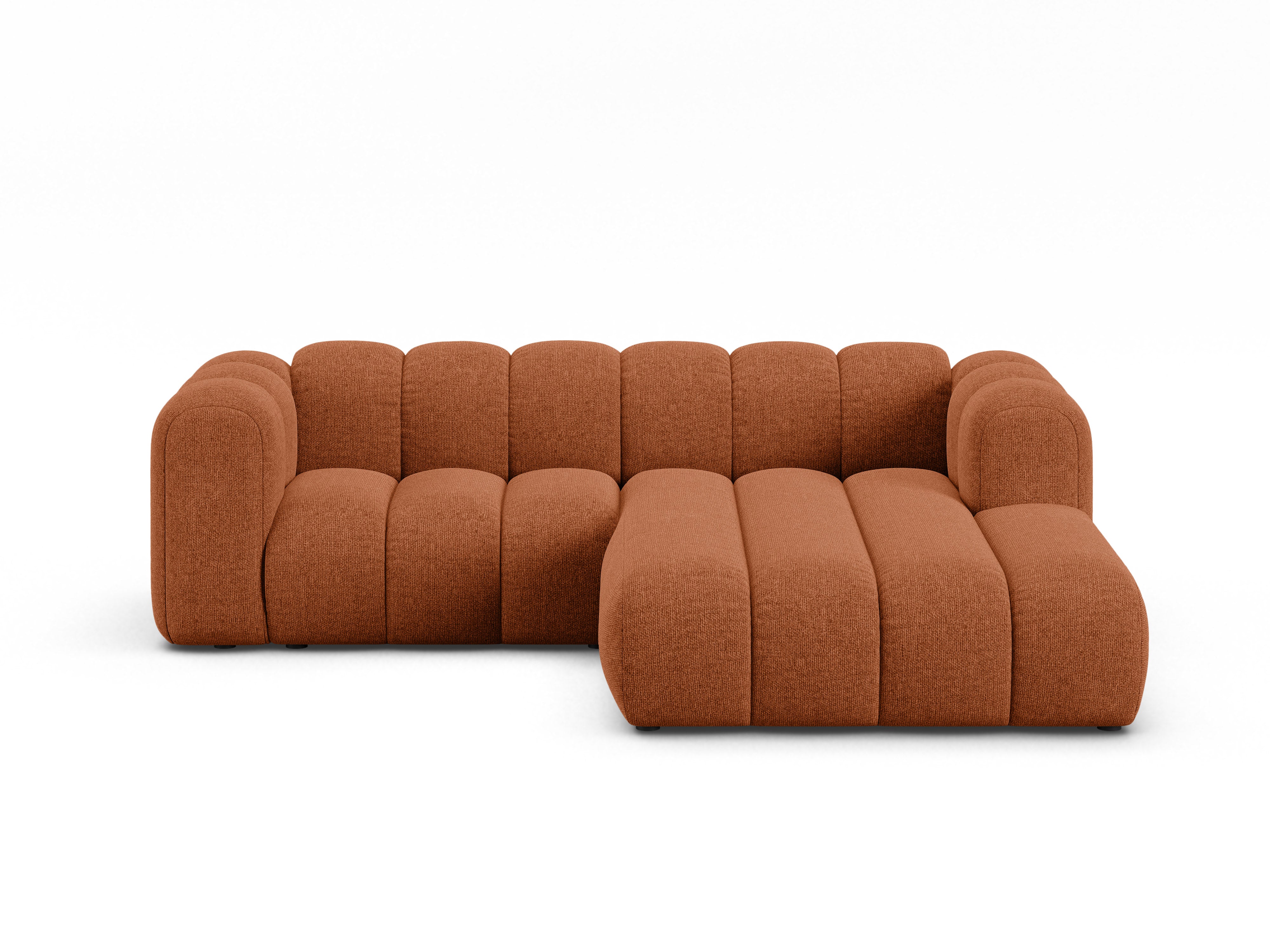 Right-facing 3-seater Corner Sofa LUPINE brick chenille