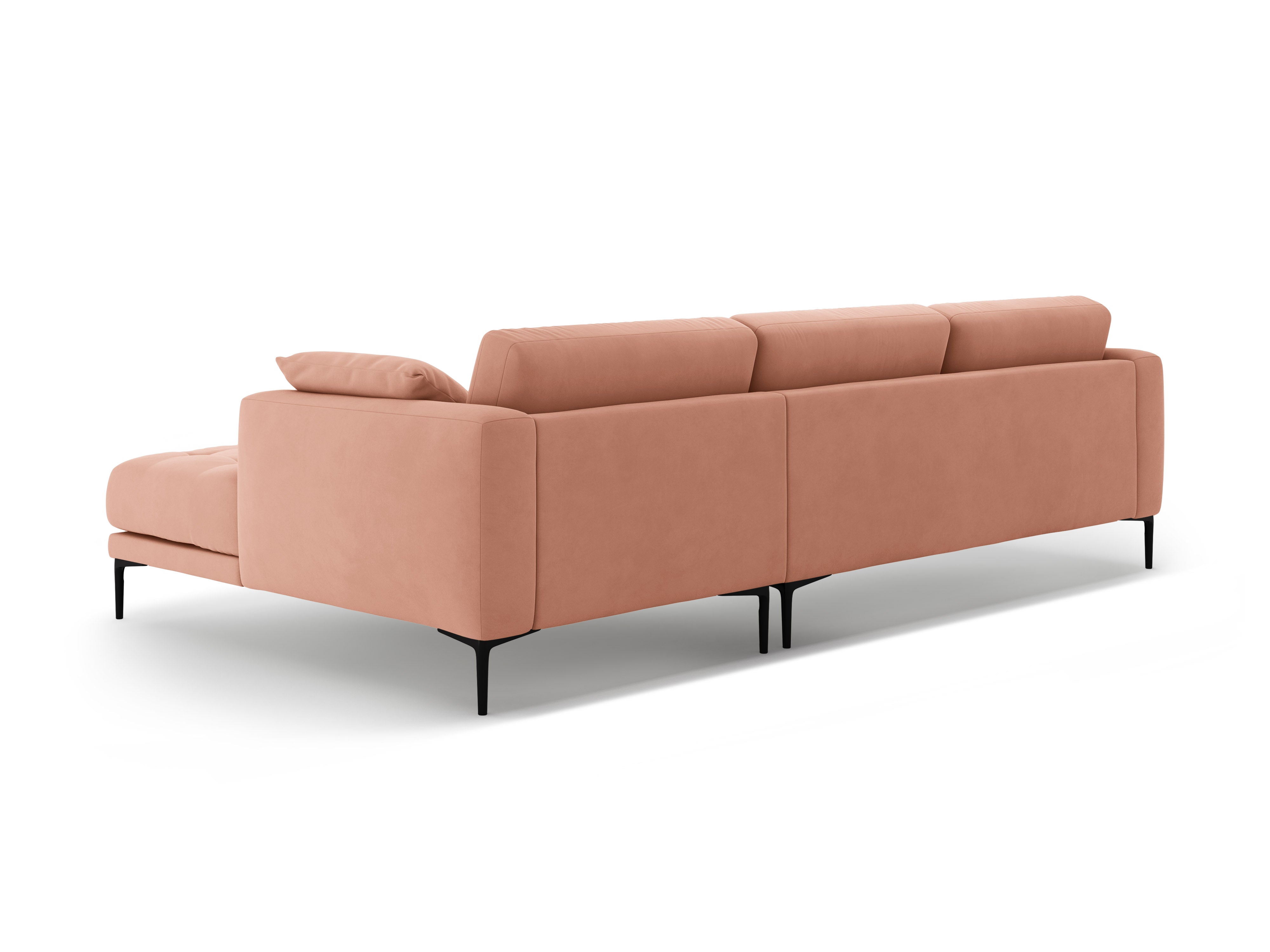 Right-facing velvet corner sofa BEMY pink