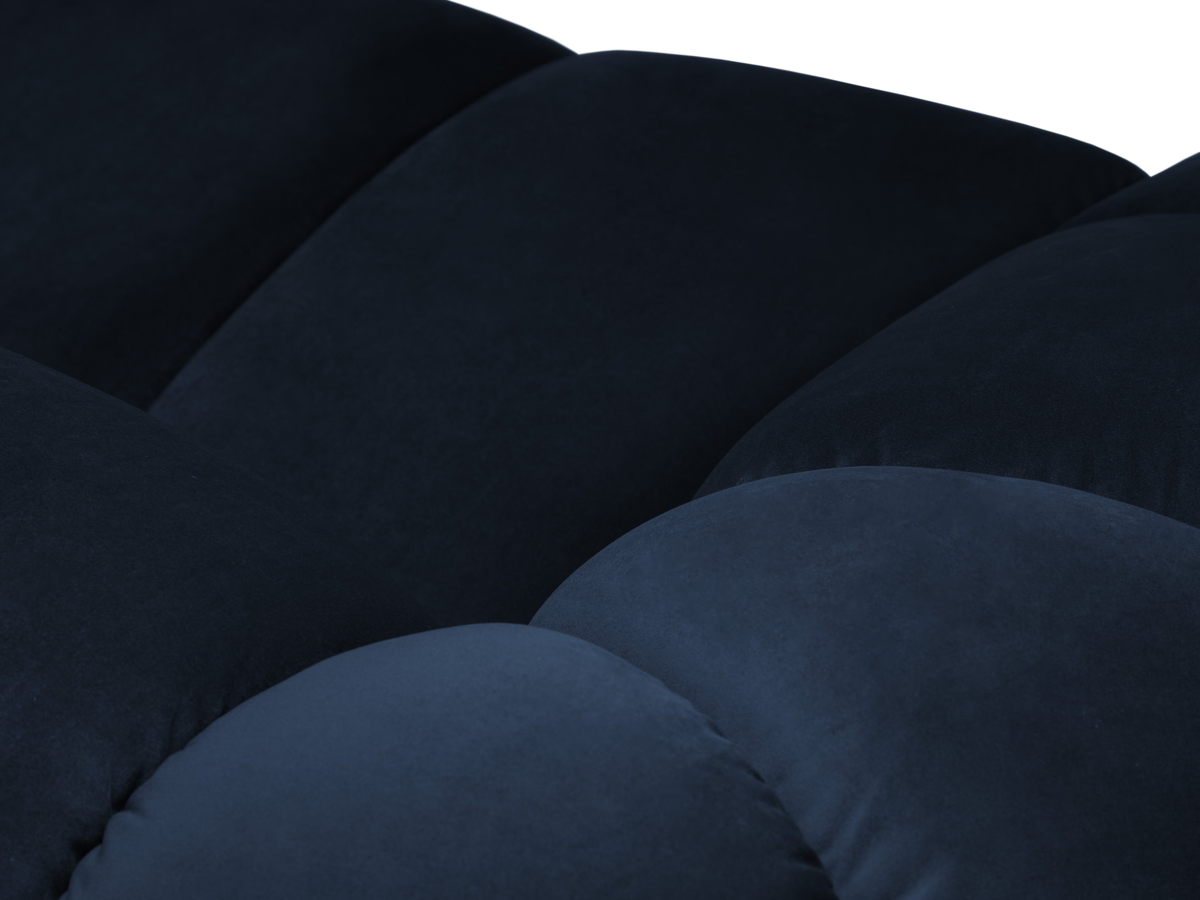 Velvet corner sofa for 4 people right-facing DIANA royal blue