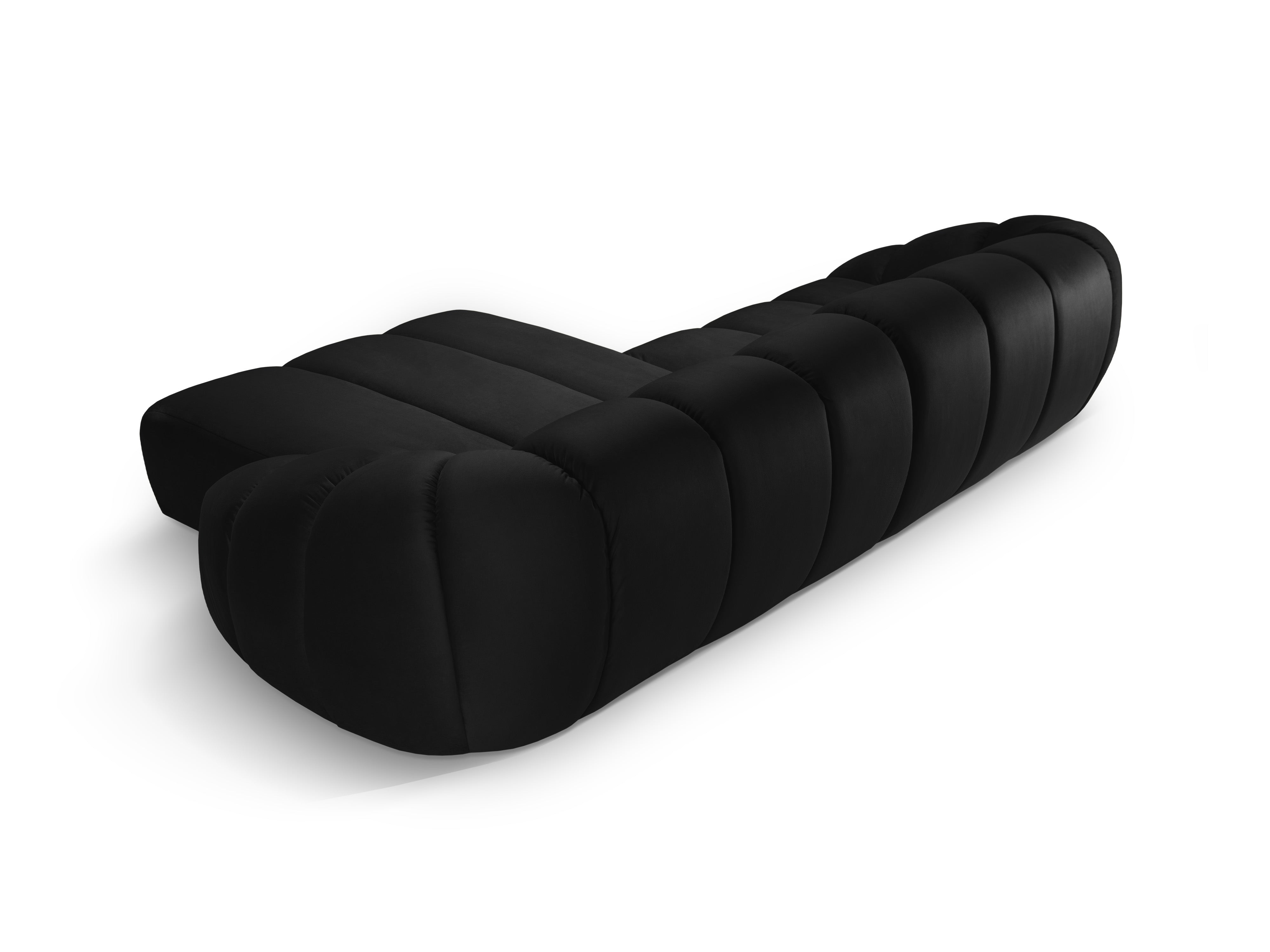 Velvet corner sofa for 4 people right-sided DIANA black