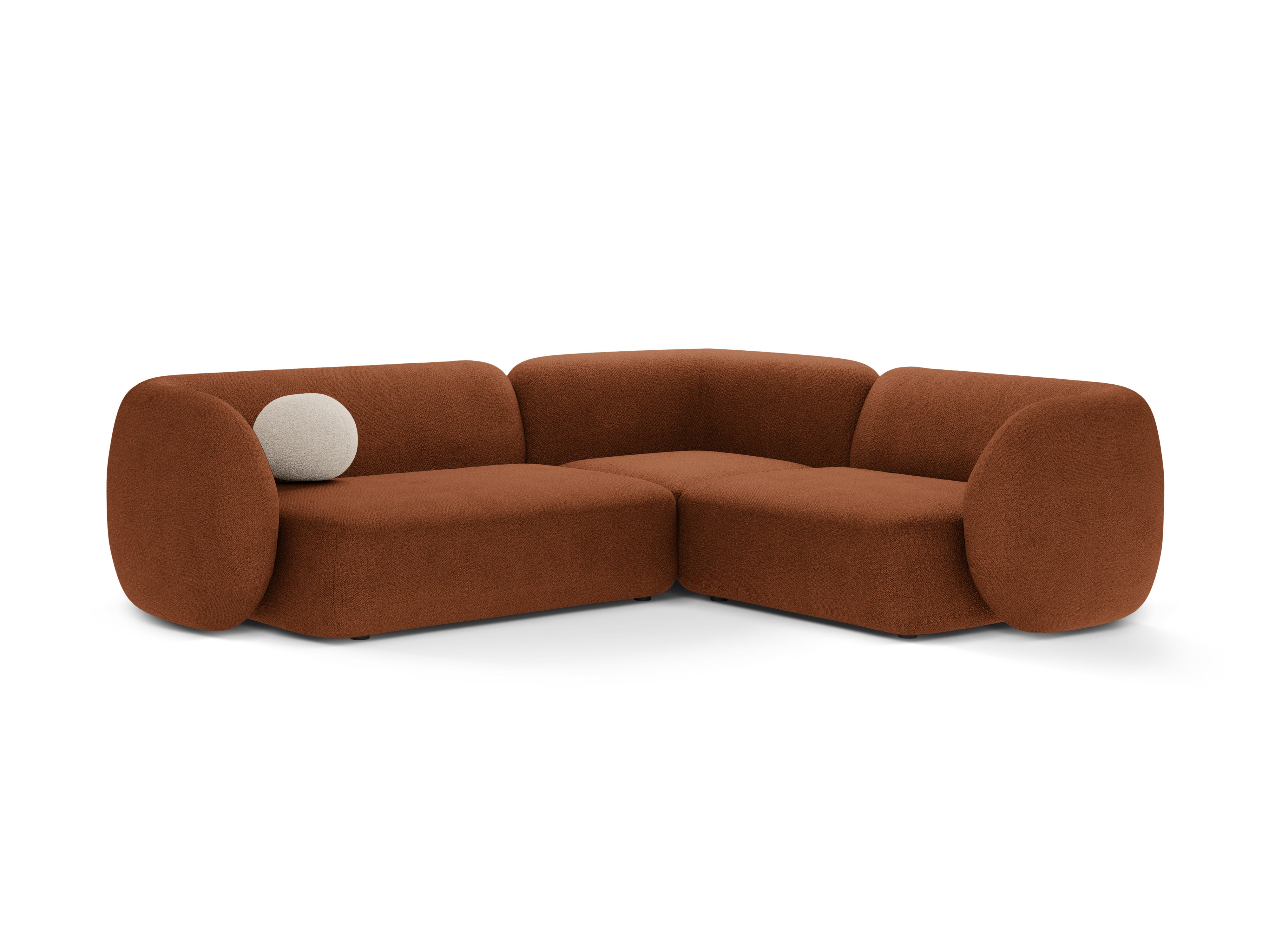 Narożnik prawostronny 4-osobowy KATE terracotta boucle – Micadoni