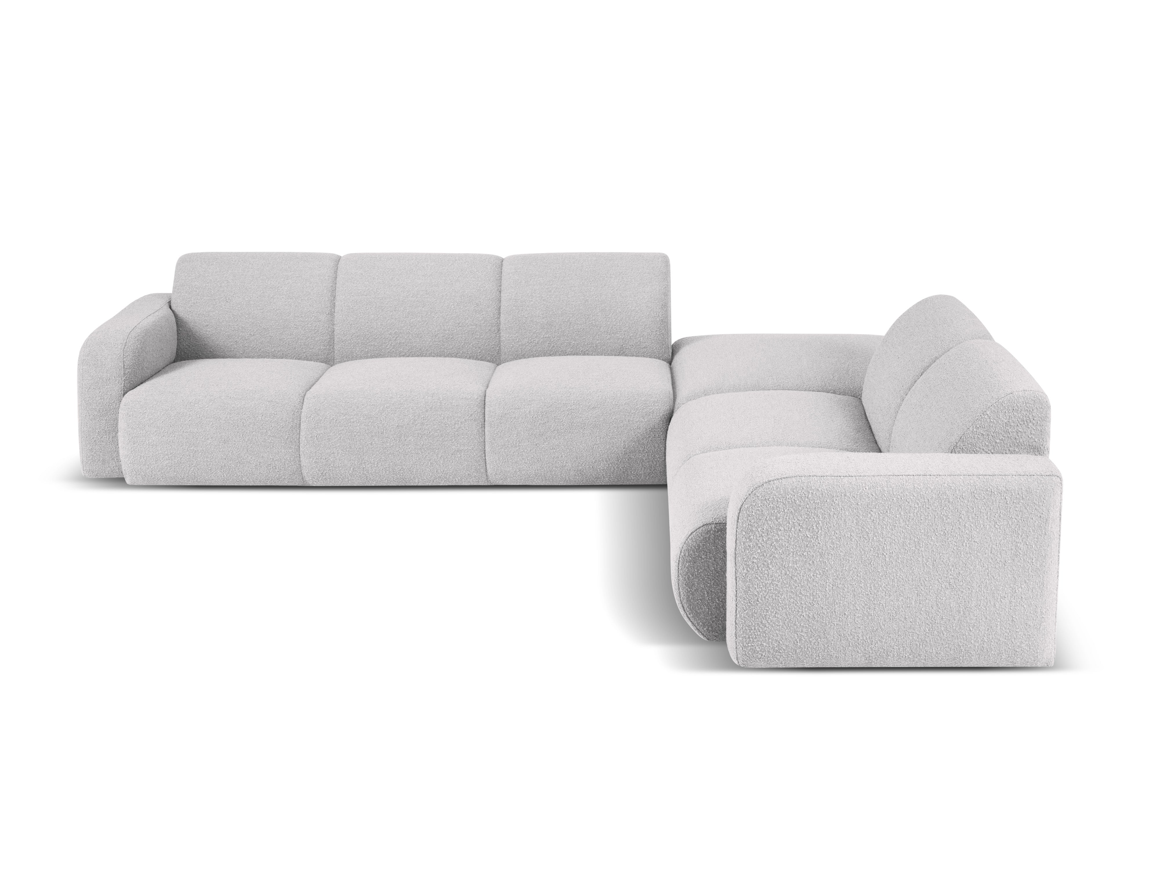 Narożnik w tkaninie boucle prawostronny otwarty MOLINO jasnoszary Micadoni    Eye on Design