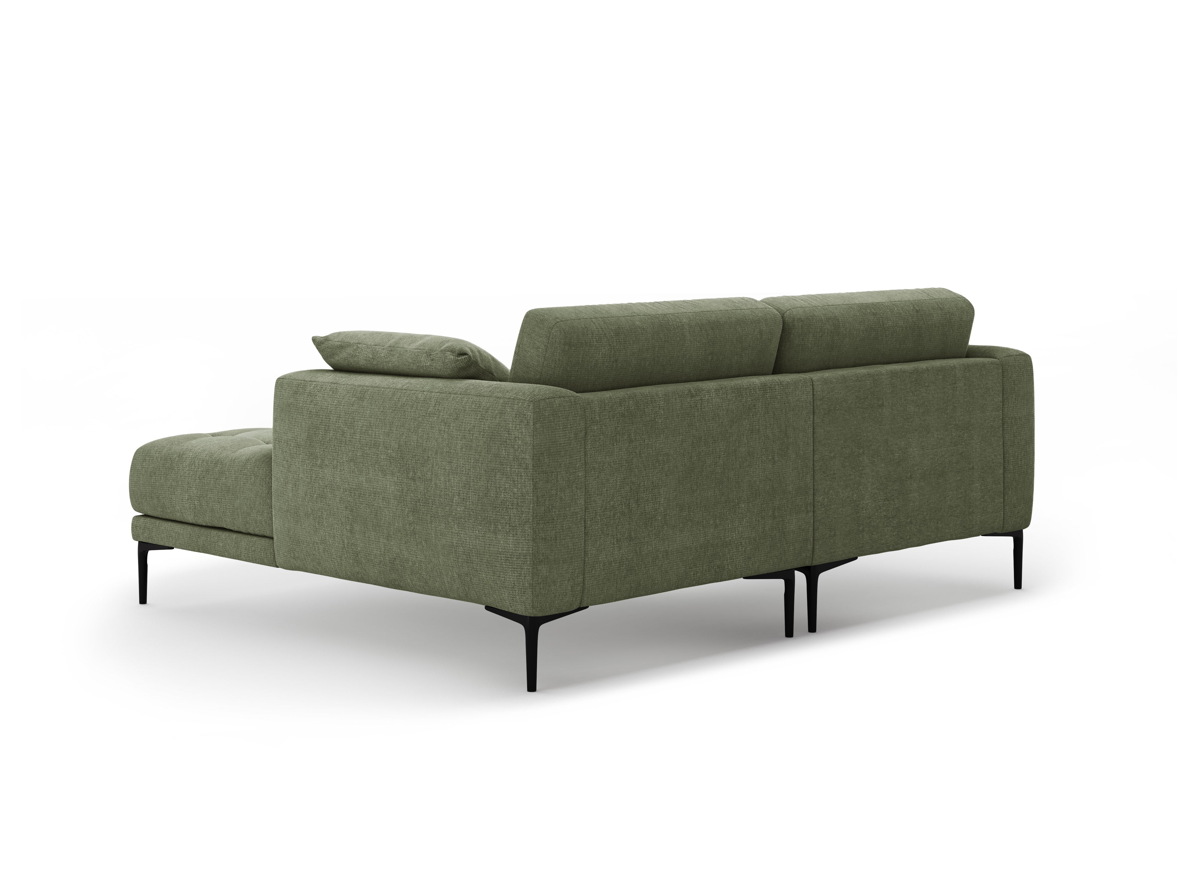 Right-facing corner sofa BEMY olive chenille
