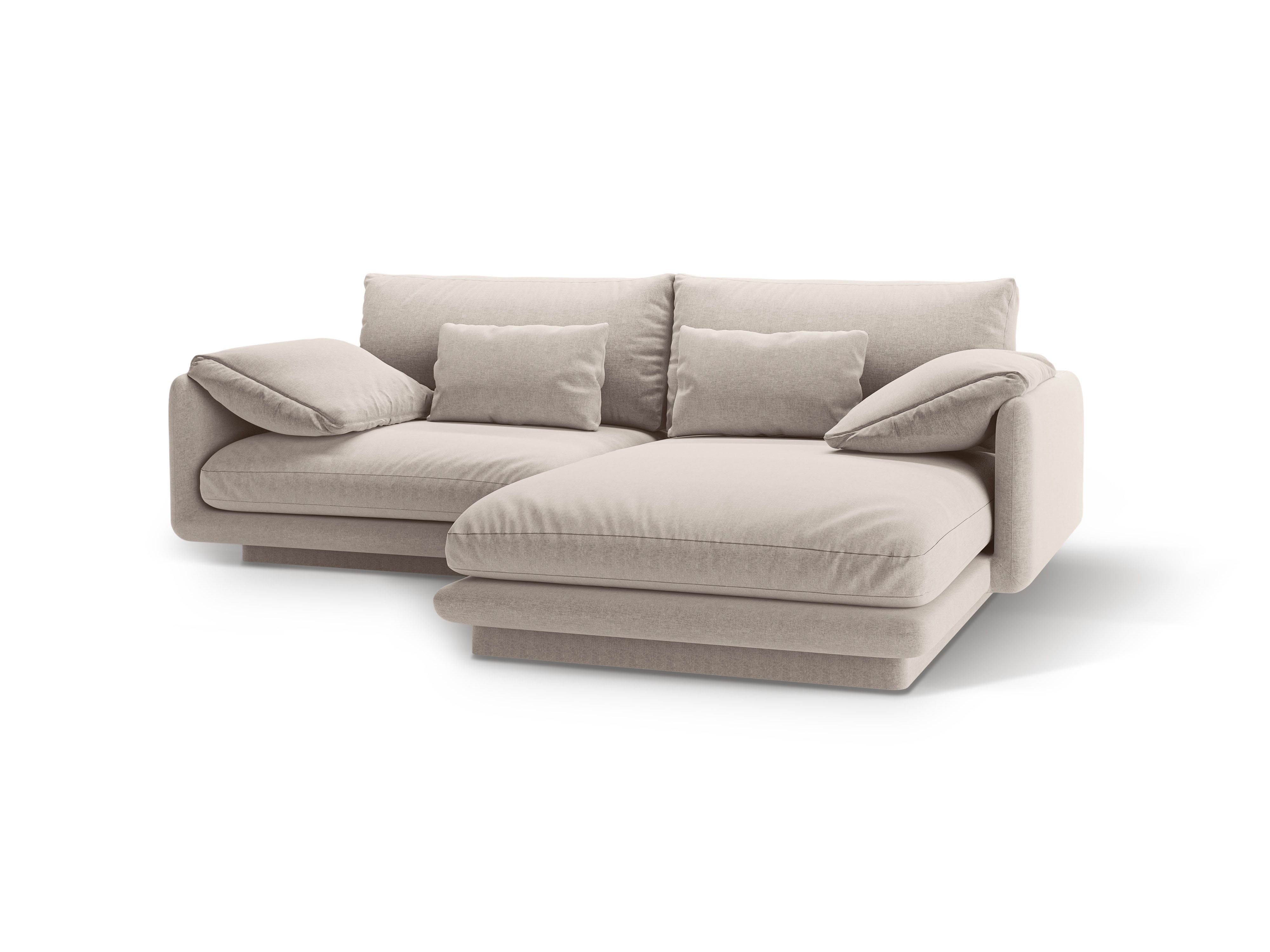 Pravostranný rohový trojmiestny gauč TORINO svetlo béžový