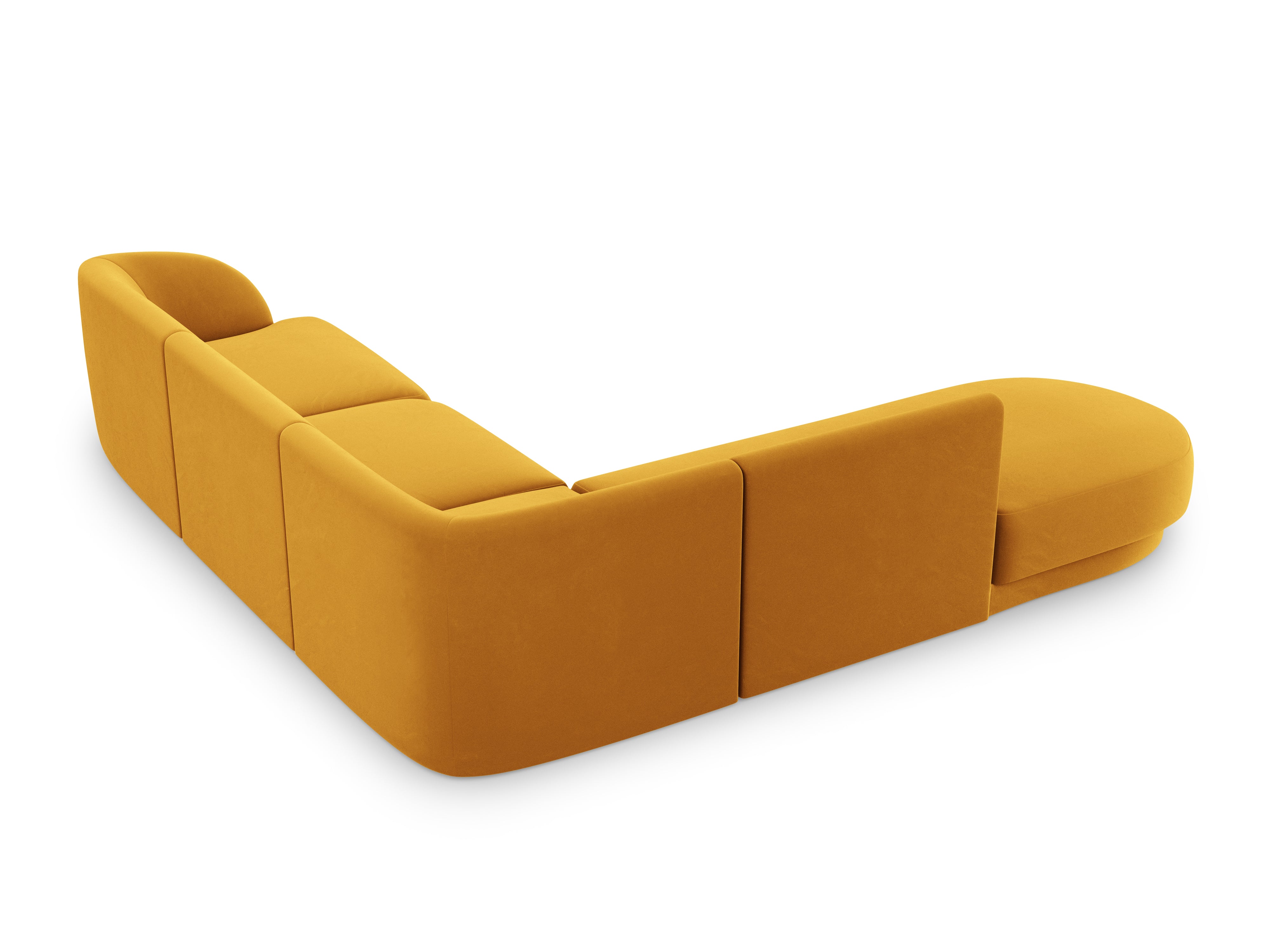 Narożnik aksamitny 6-osobowy lewostronny MILEY żółty Micadoni    Eye on Design