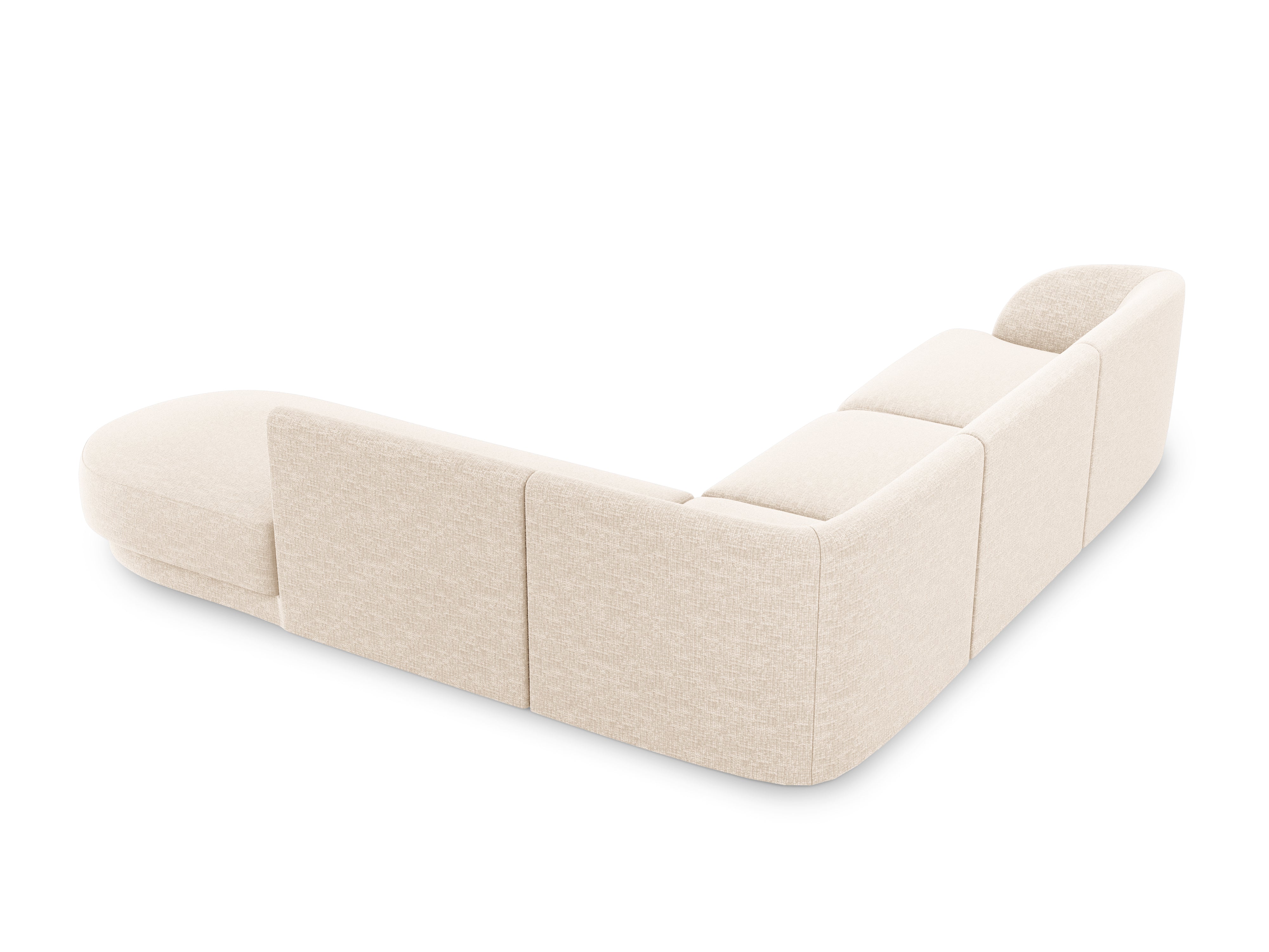 Narożnik 6-osobowy w tkaninie szenilowej prawostronny MILEY jasnobeżowy Micadoni    Eye on Design