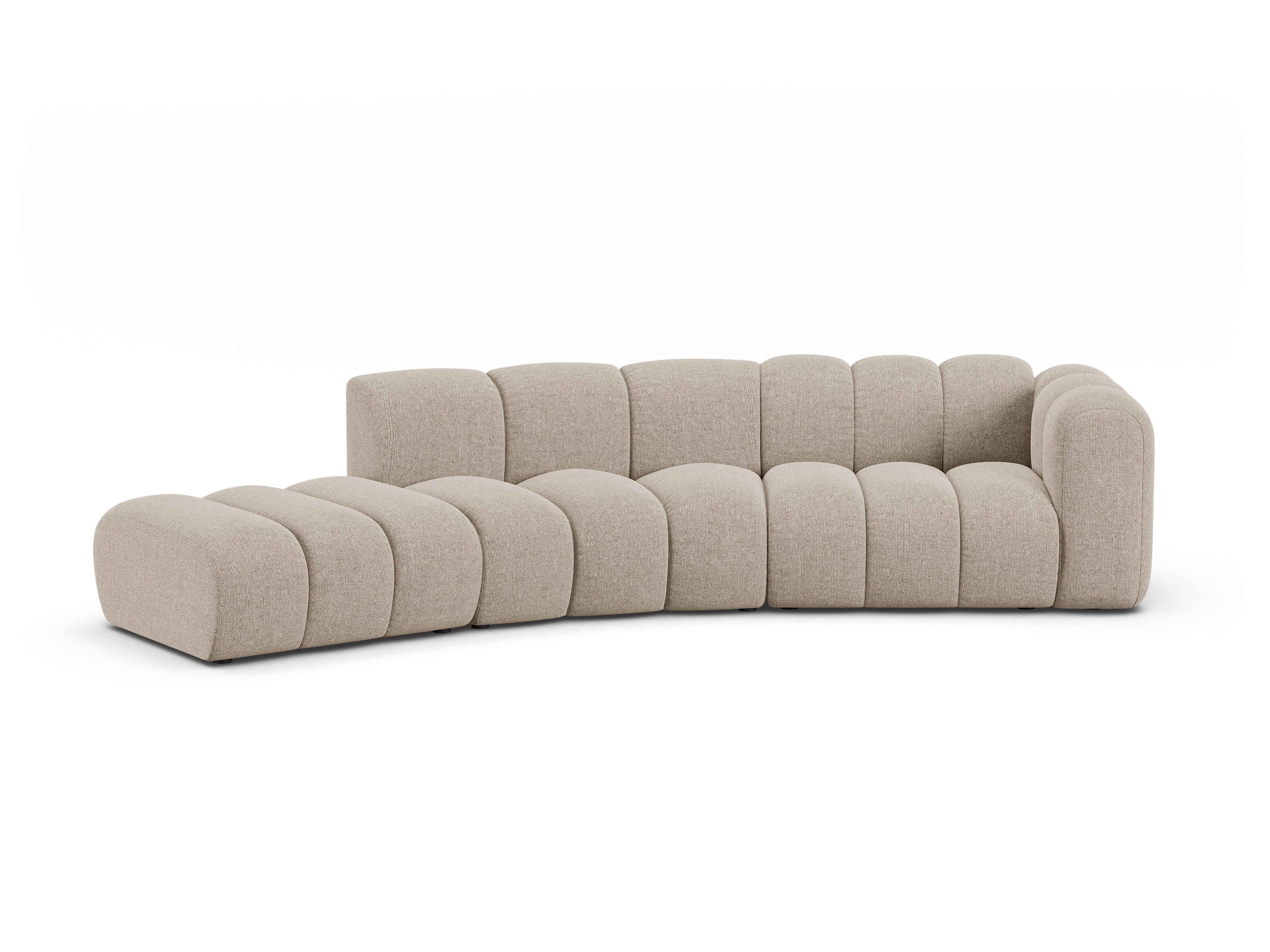 5-seater left-facing LUPINE sofa beige chenille