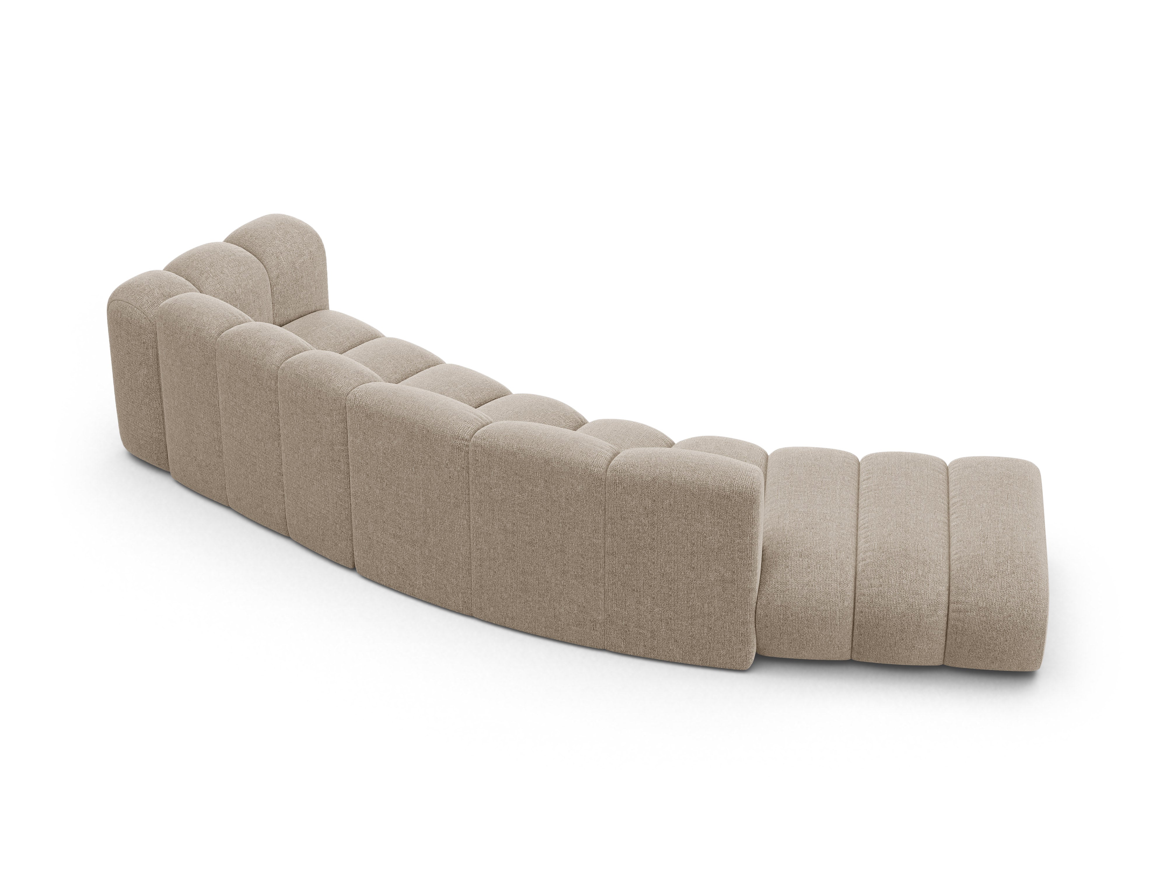 5-seater left-facing LUPINE sofa beige chenille