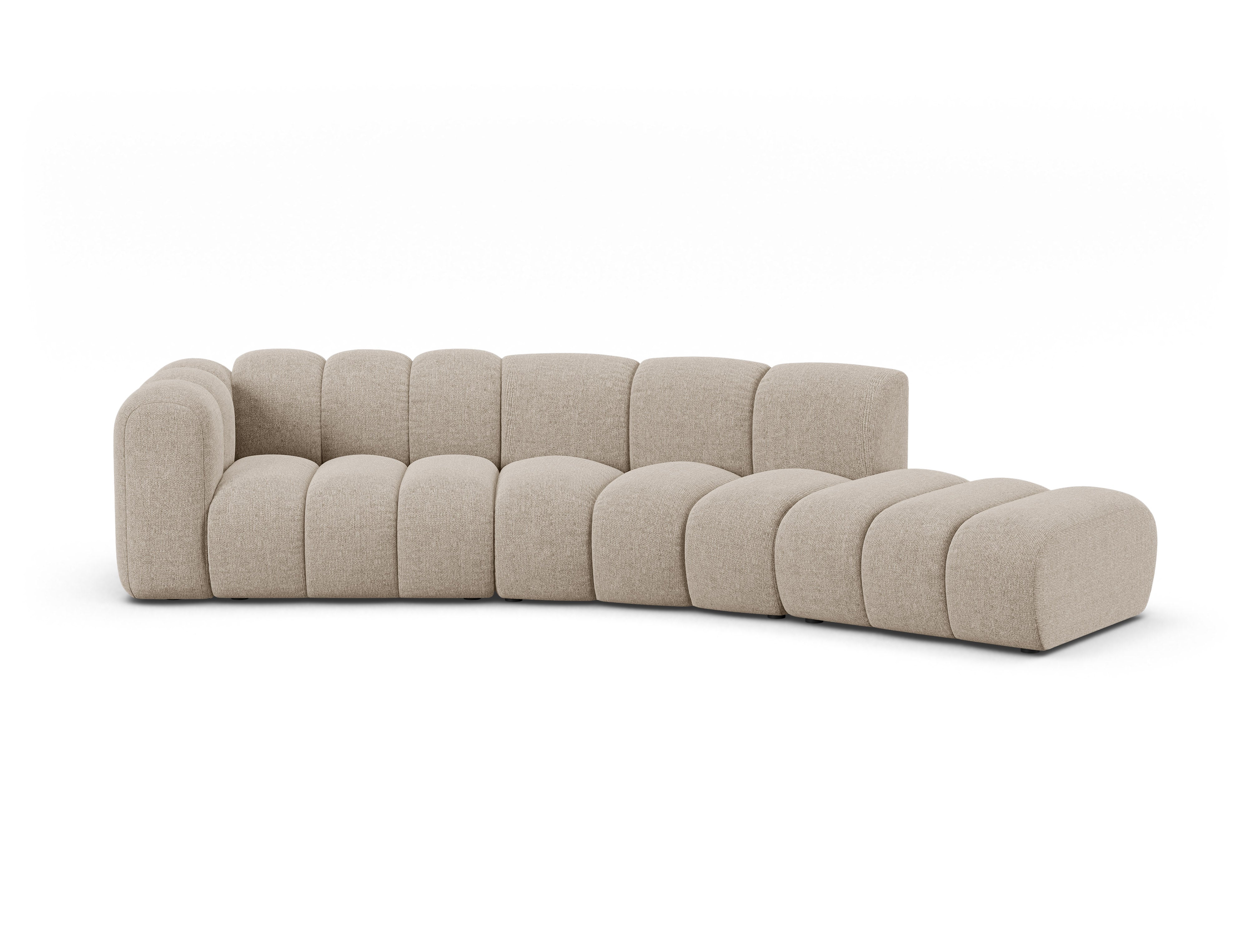 5-seater right-facing sofa LUPINE beige chenille