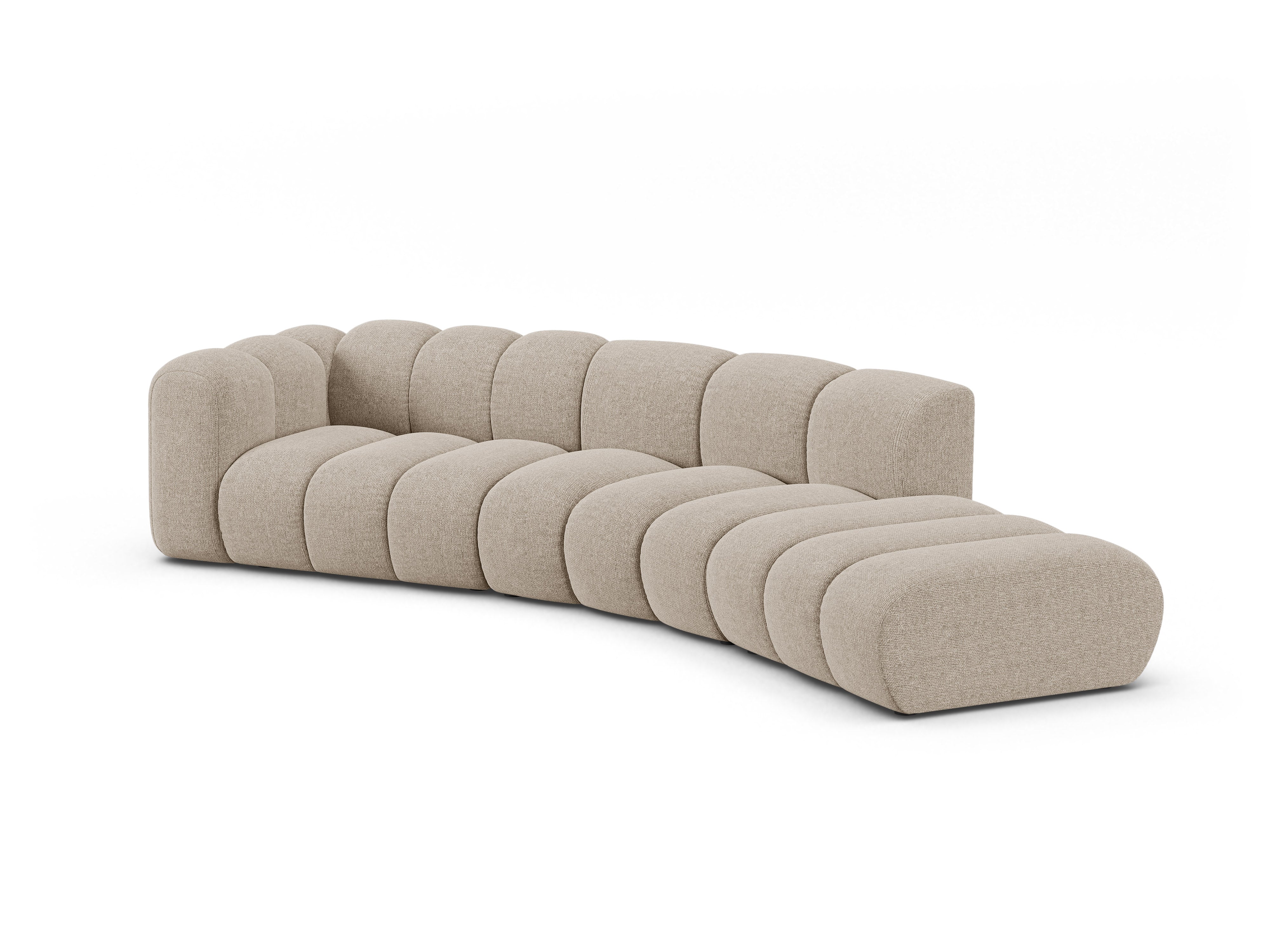 5-seater right-facing sofa LUPINE beige chenille