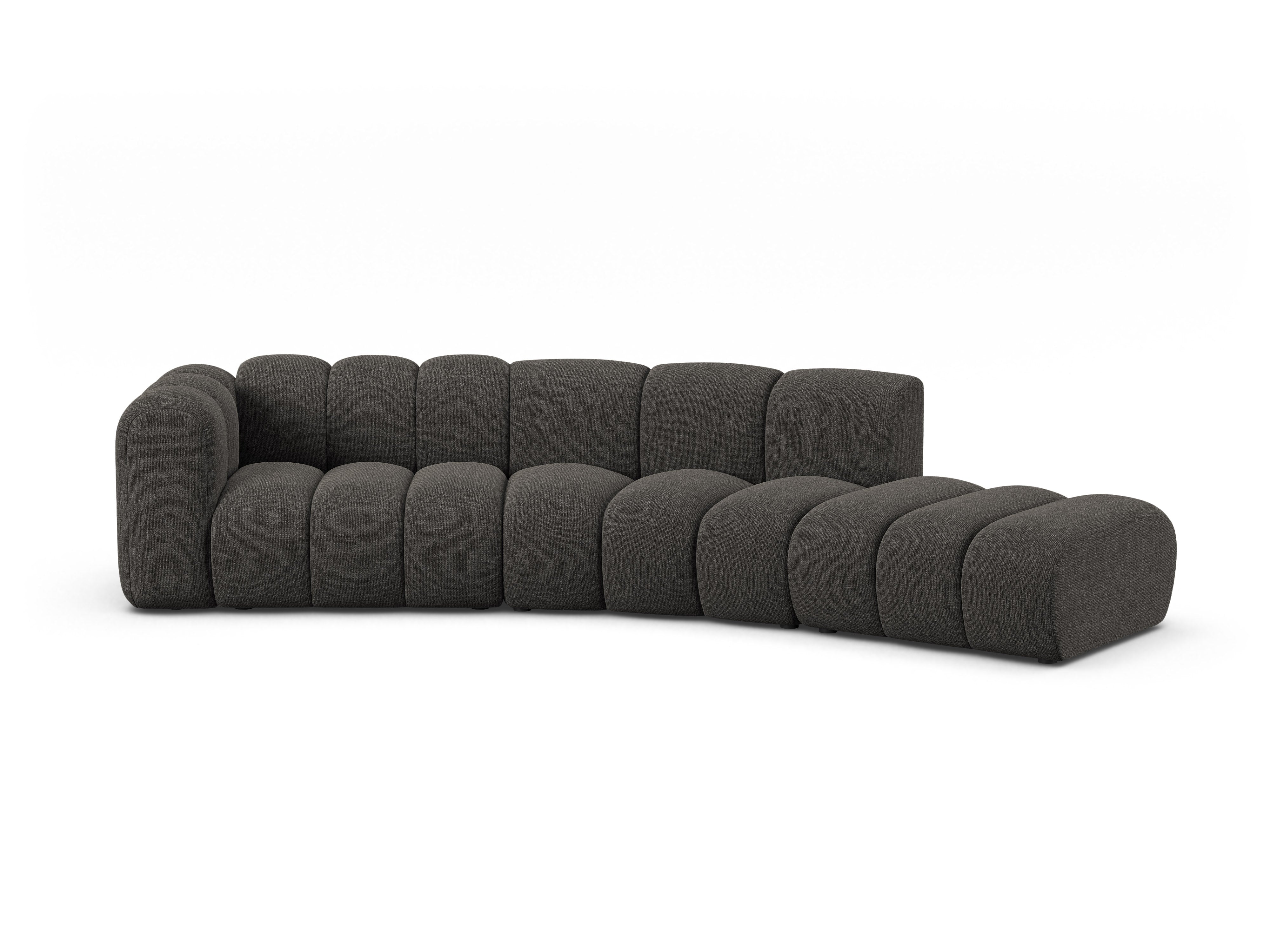 5-seater right-facing sofa LUPINE gray chenille