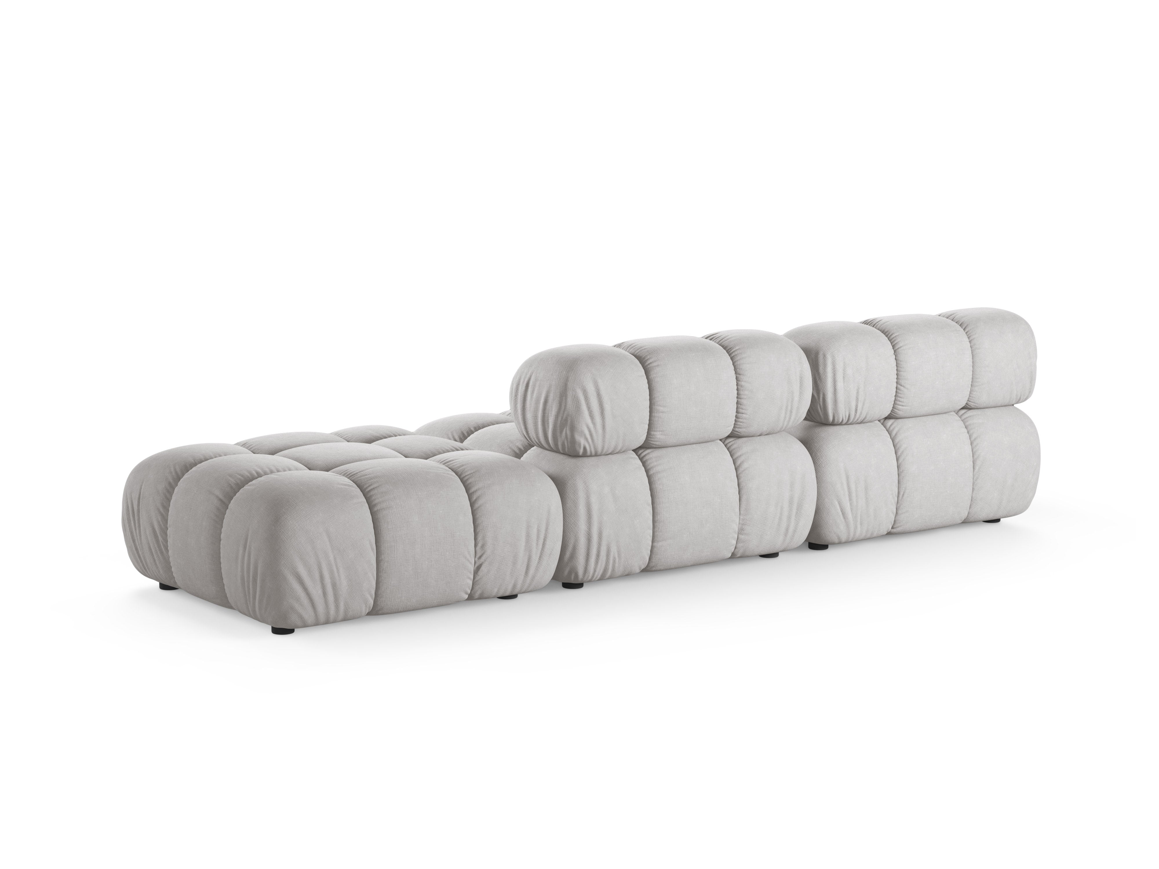 Sofa modulárna otvorená pravostranná BELLIS svetlosivá