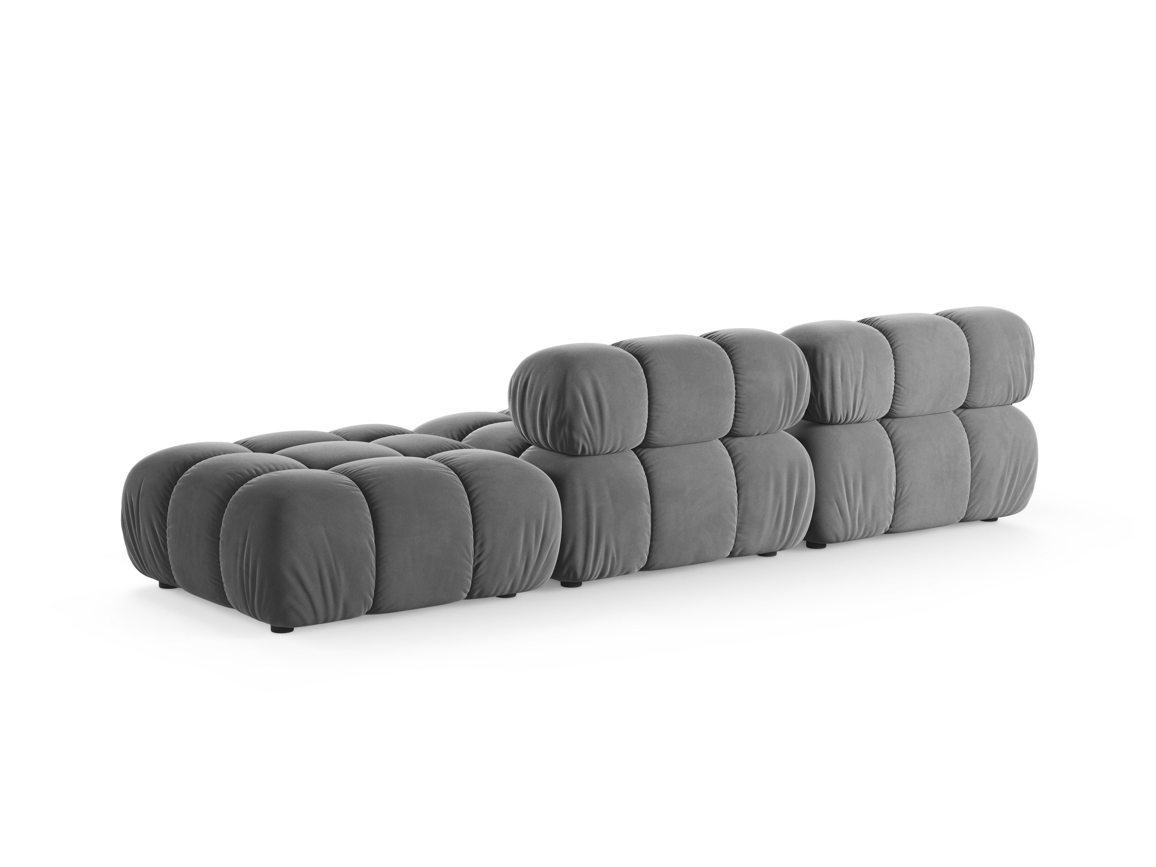 Modulárna pohovka otvorená pravostranná BELLIS šedý zamat