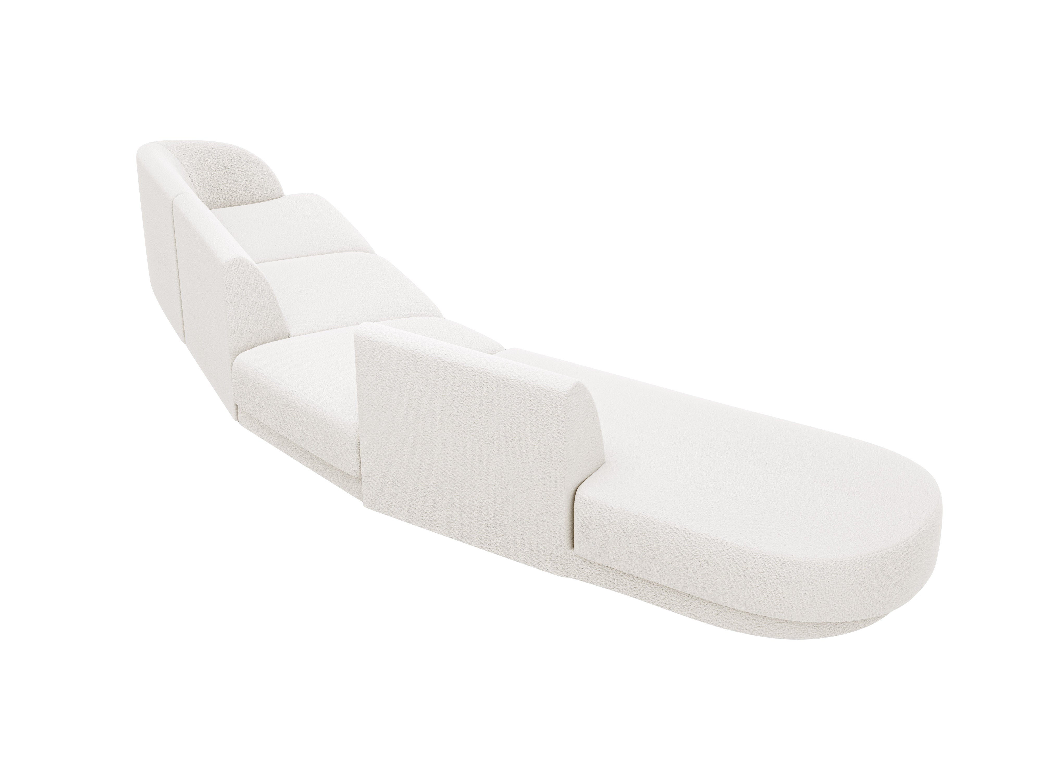 Left-facing modular corner sofa for 7 people MILEY white boucle