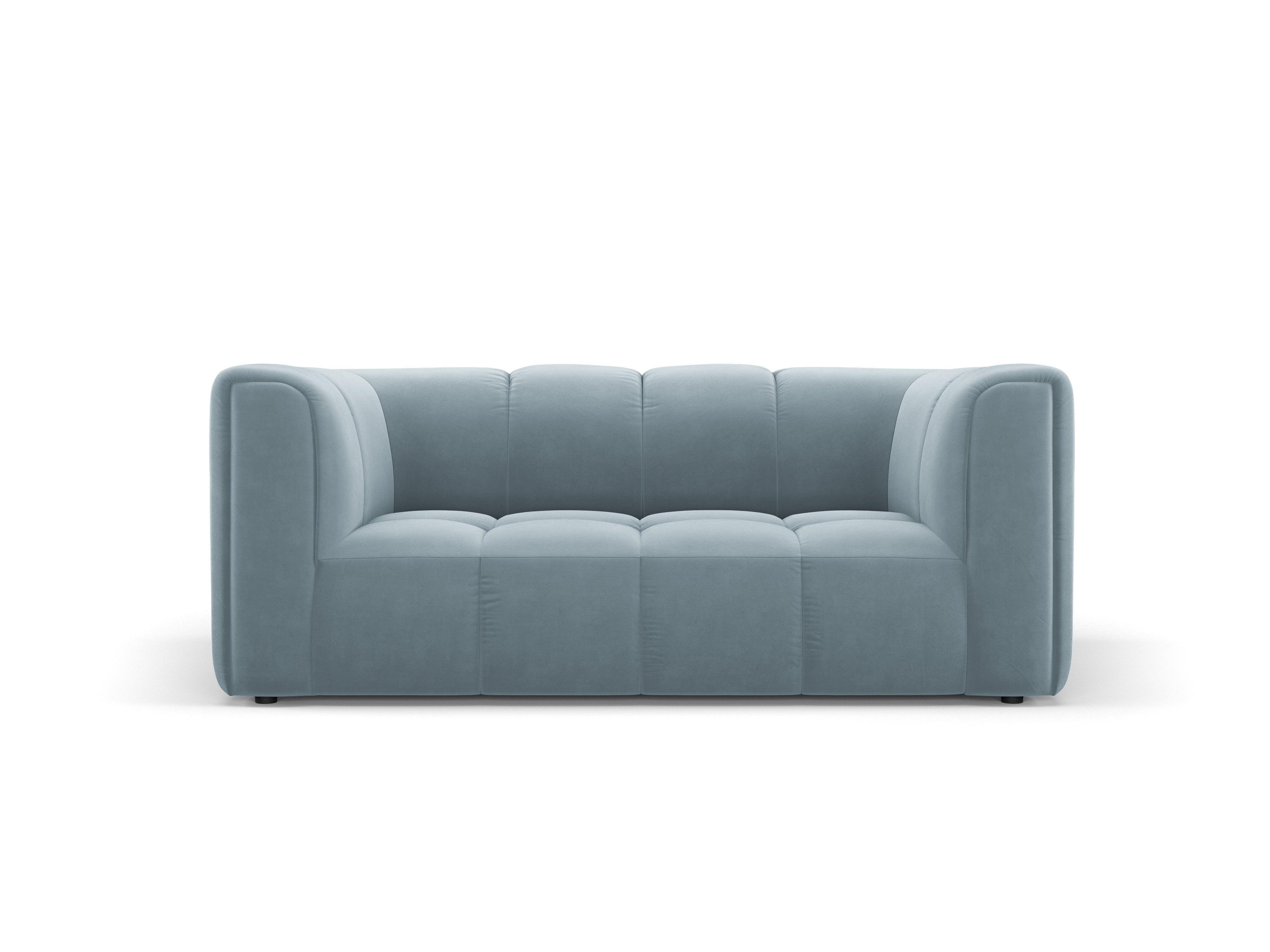 Velvet 2-seater sofa FRANCESCA light blue Milo Casa Eye on Design