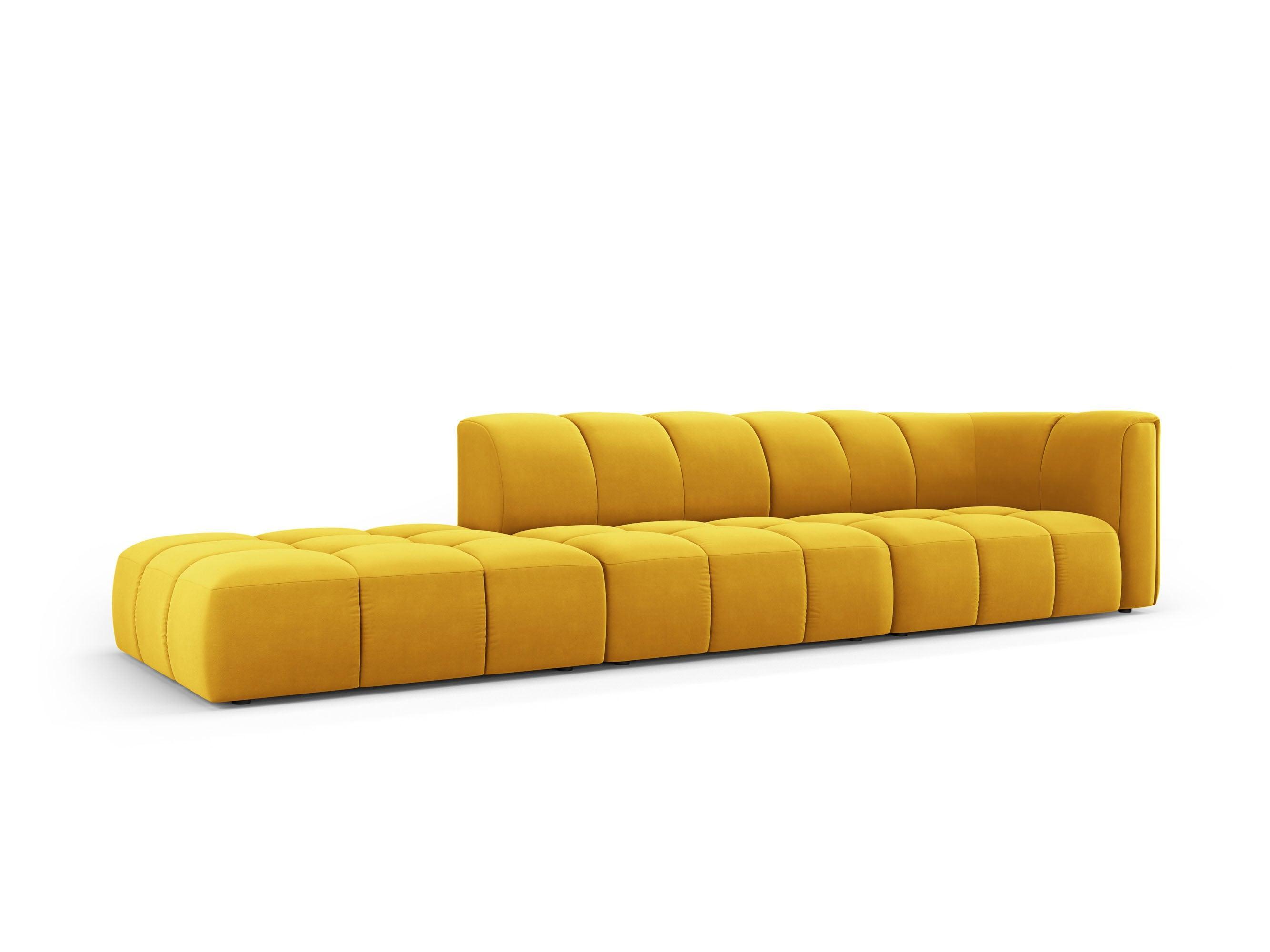 Sofa velvet left FRANCESCA yellow Milo Casa Eye on Design