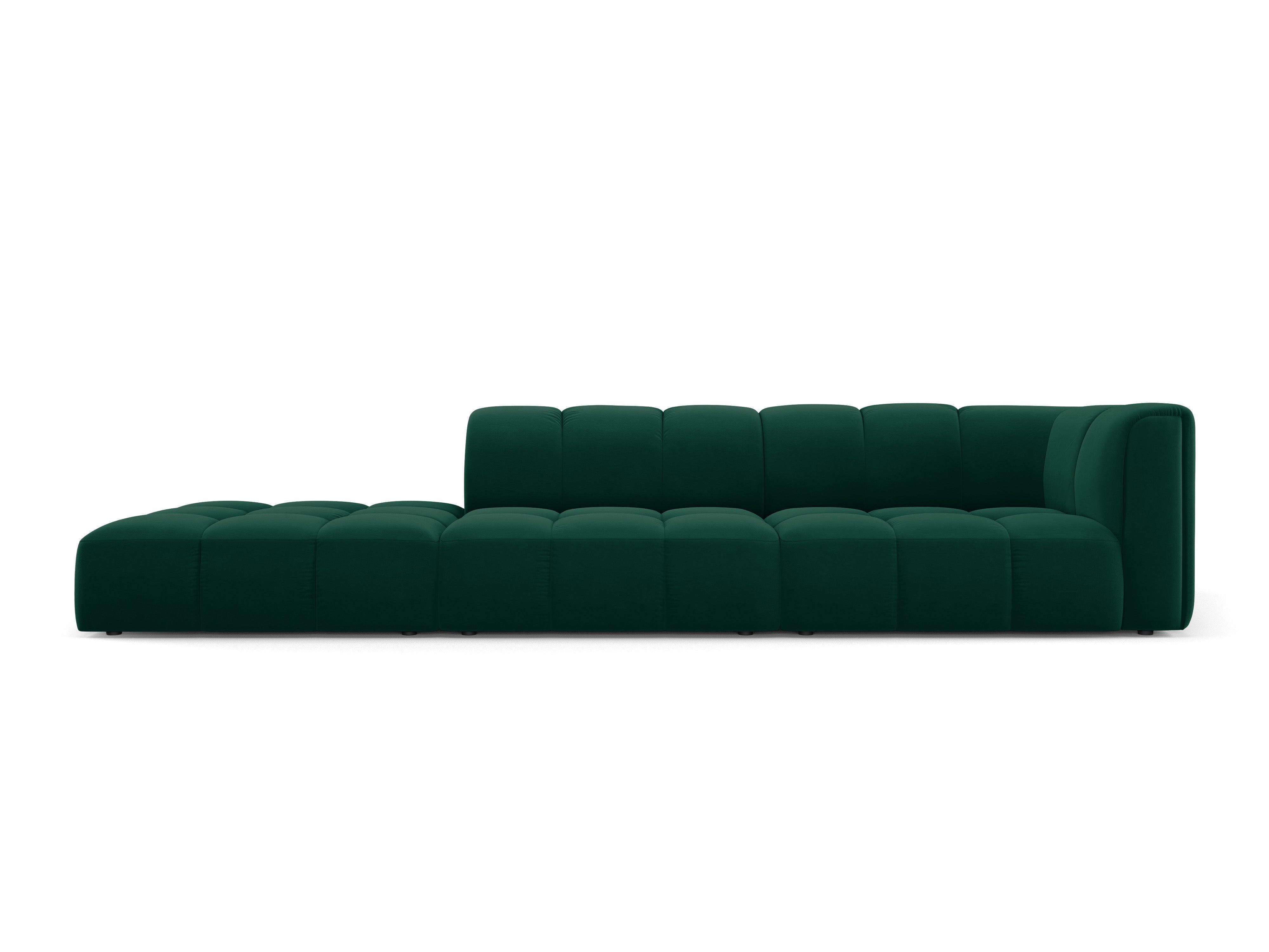 Sofa velvet left FRANCESCA bottled green Milo Casa Eye on Design