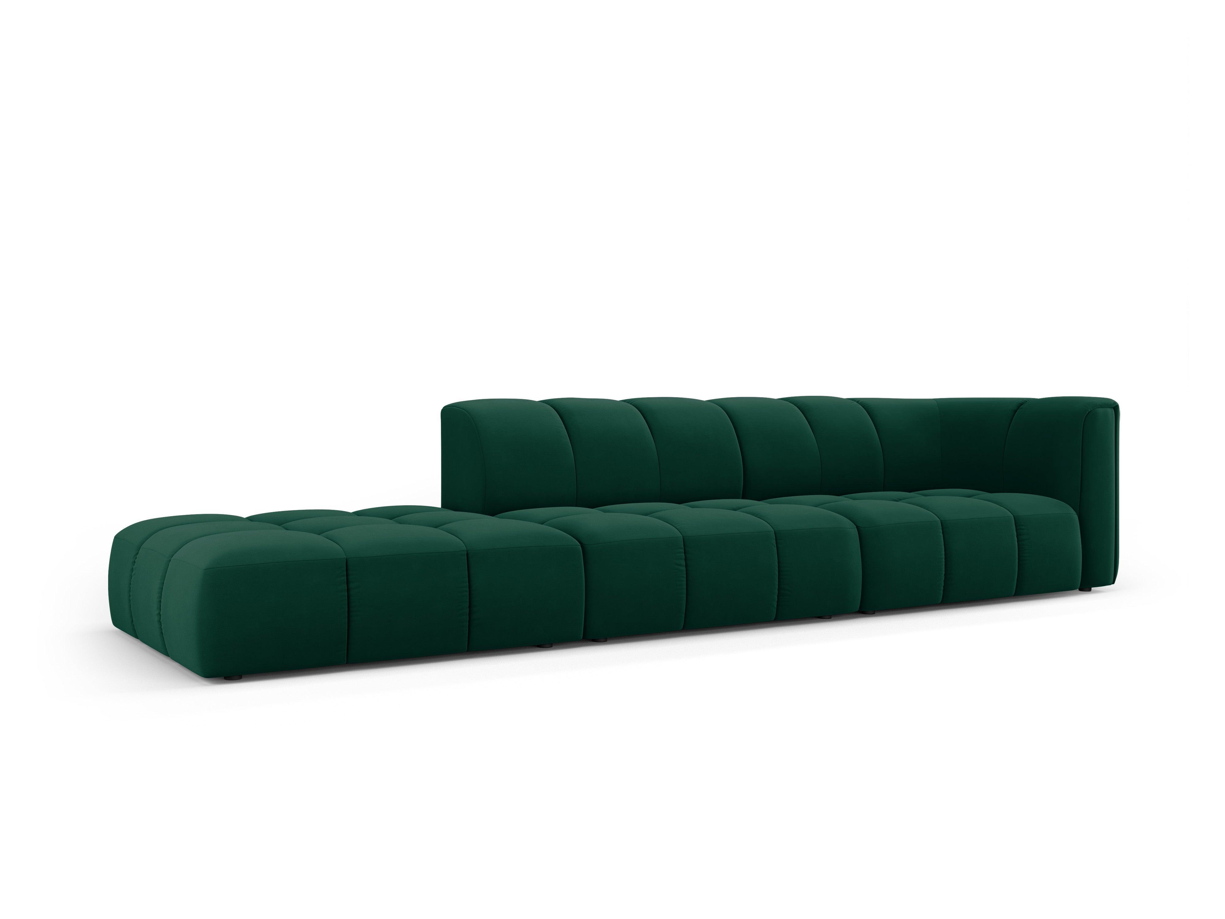 Sofa velvet left FRANCESCA bottle green Milo Casa Eye on Design