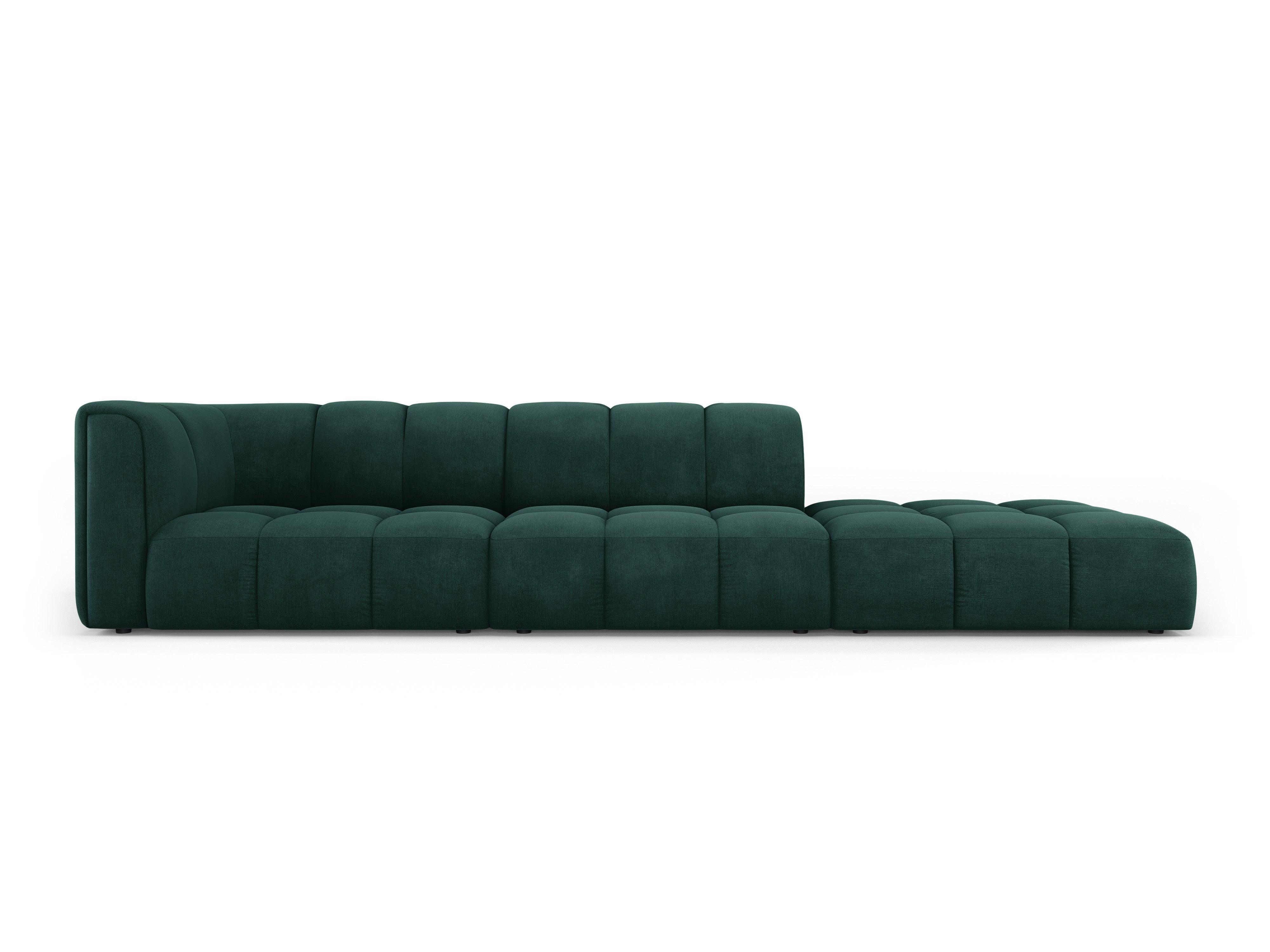 Sofa right FRANCESCA bottle green chenille Milo Casa Eye on Design