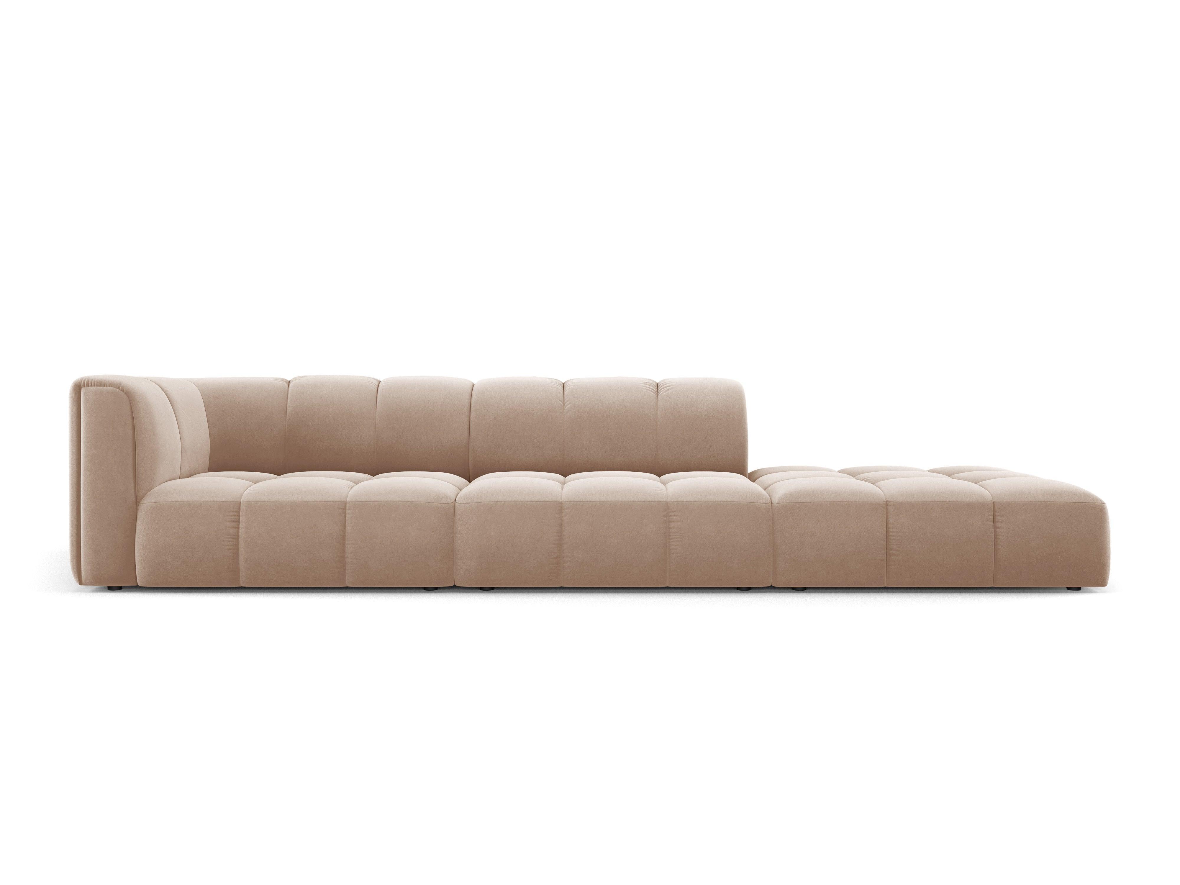 Velvet sofa right side FRANCESCA beige Milo Casa Eye on Design