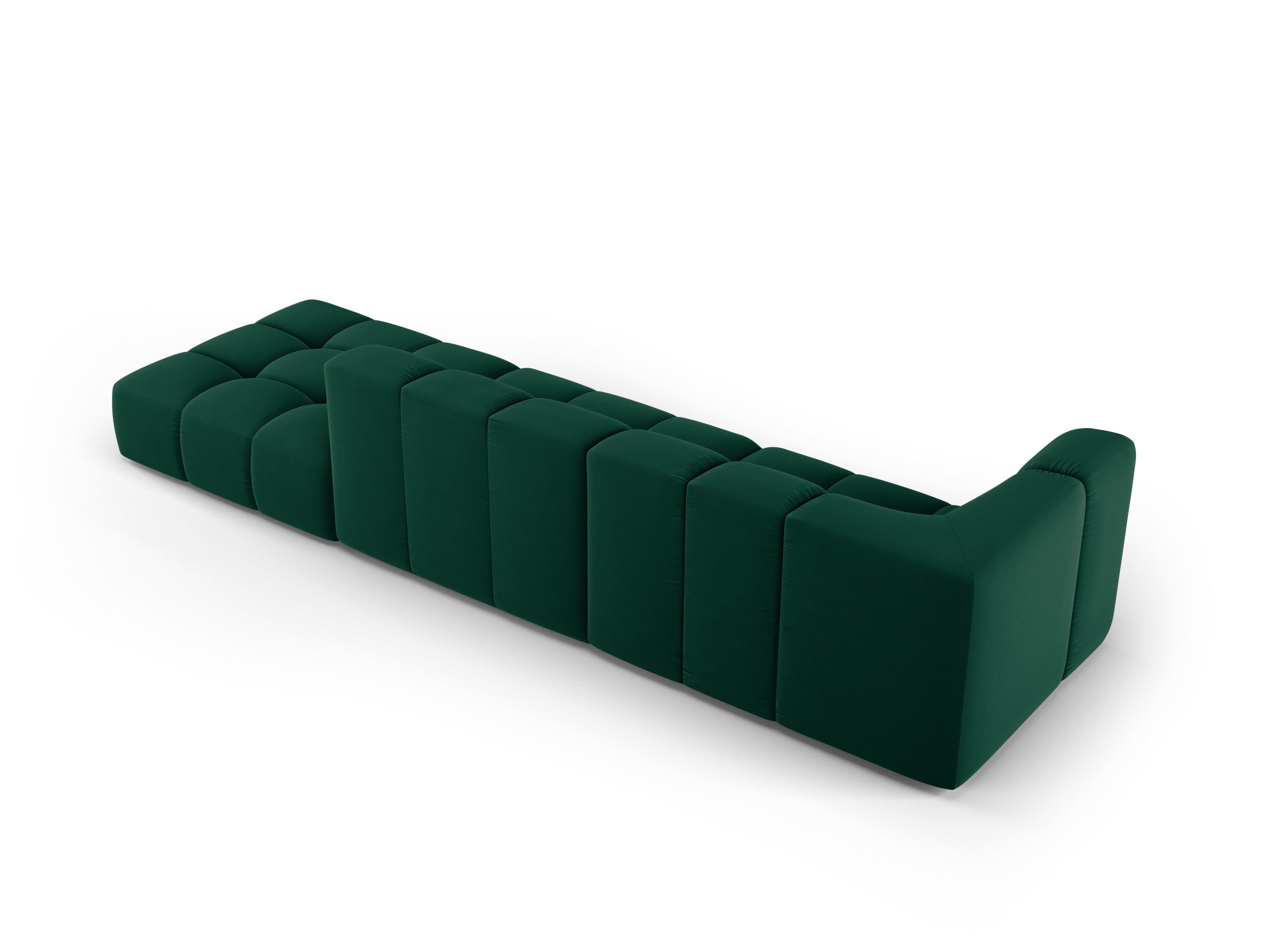 Right-hand velvet sofa FRANCESCA bottled green Milo Casa Eye on Design