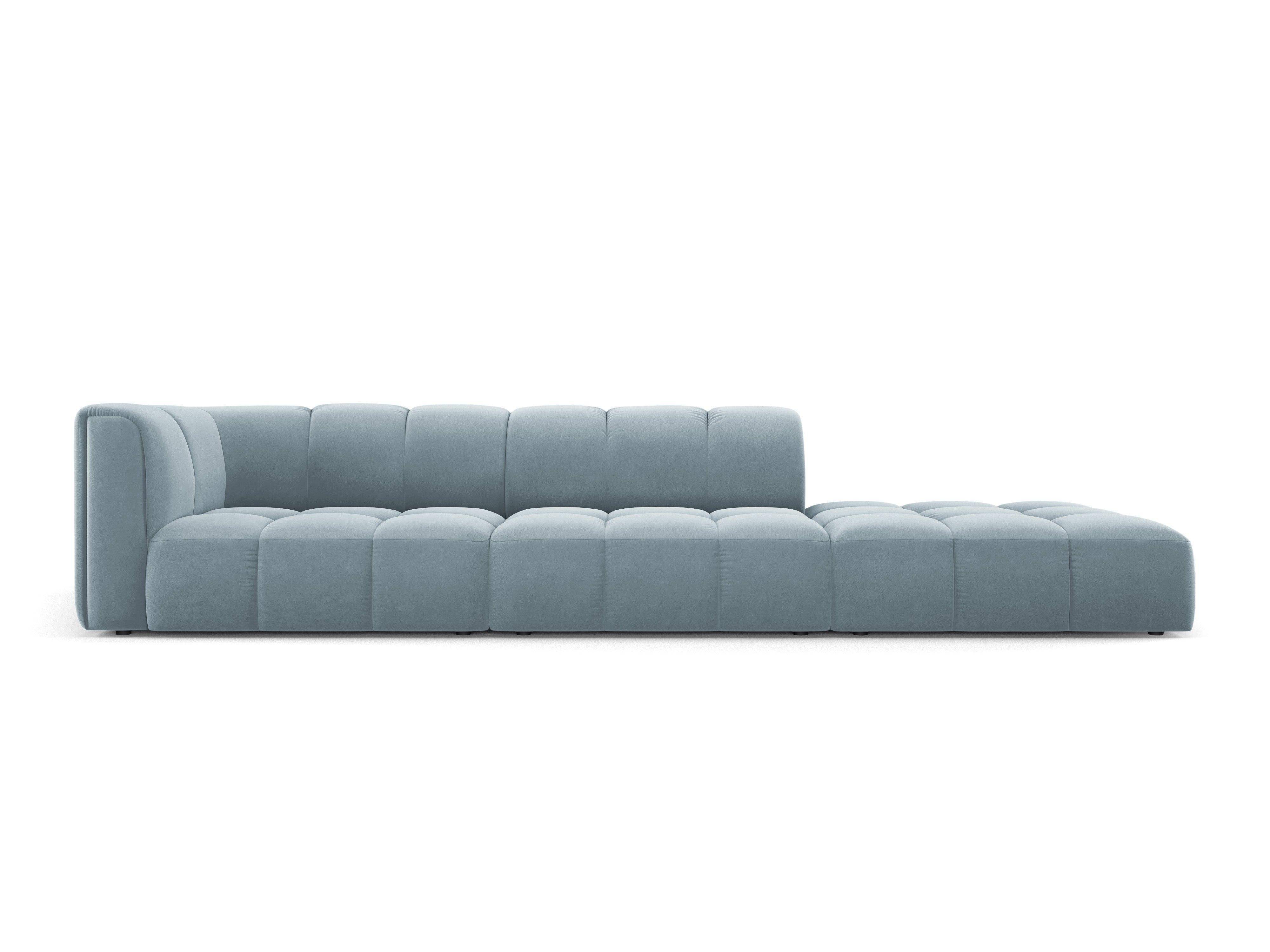 Velvet sofa right side FRANCESCA light blue Milo Casa Eye on Design