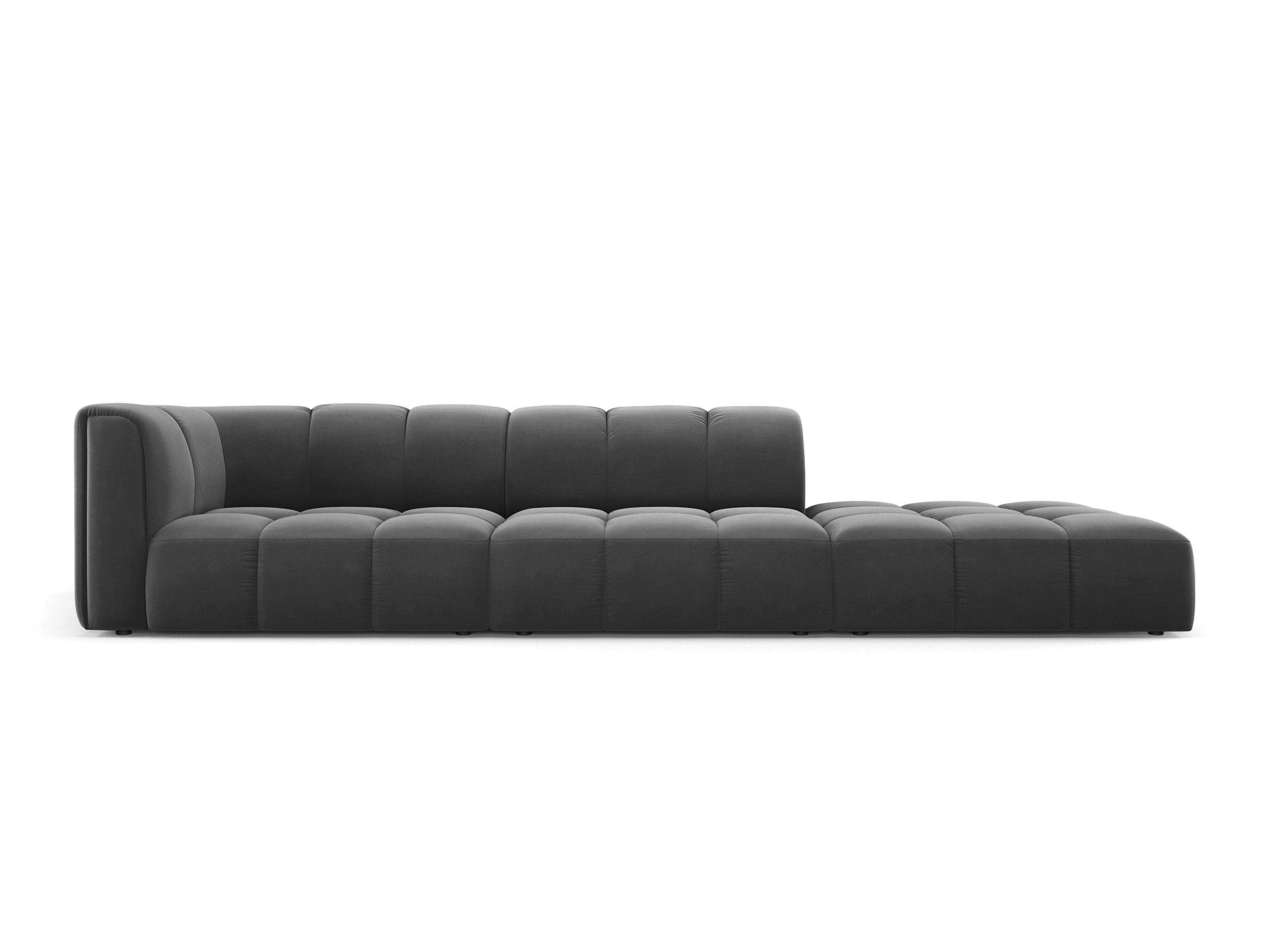 Right-hand velvet sofa FRANCESCA grey Milo Casa Eye on Design