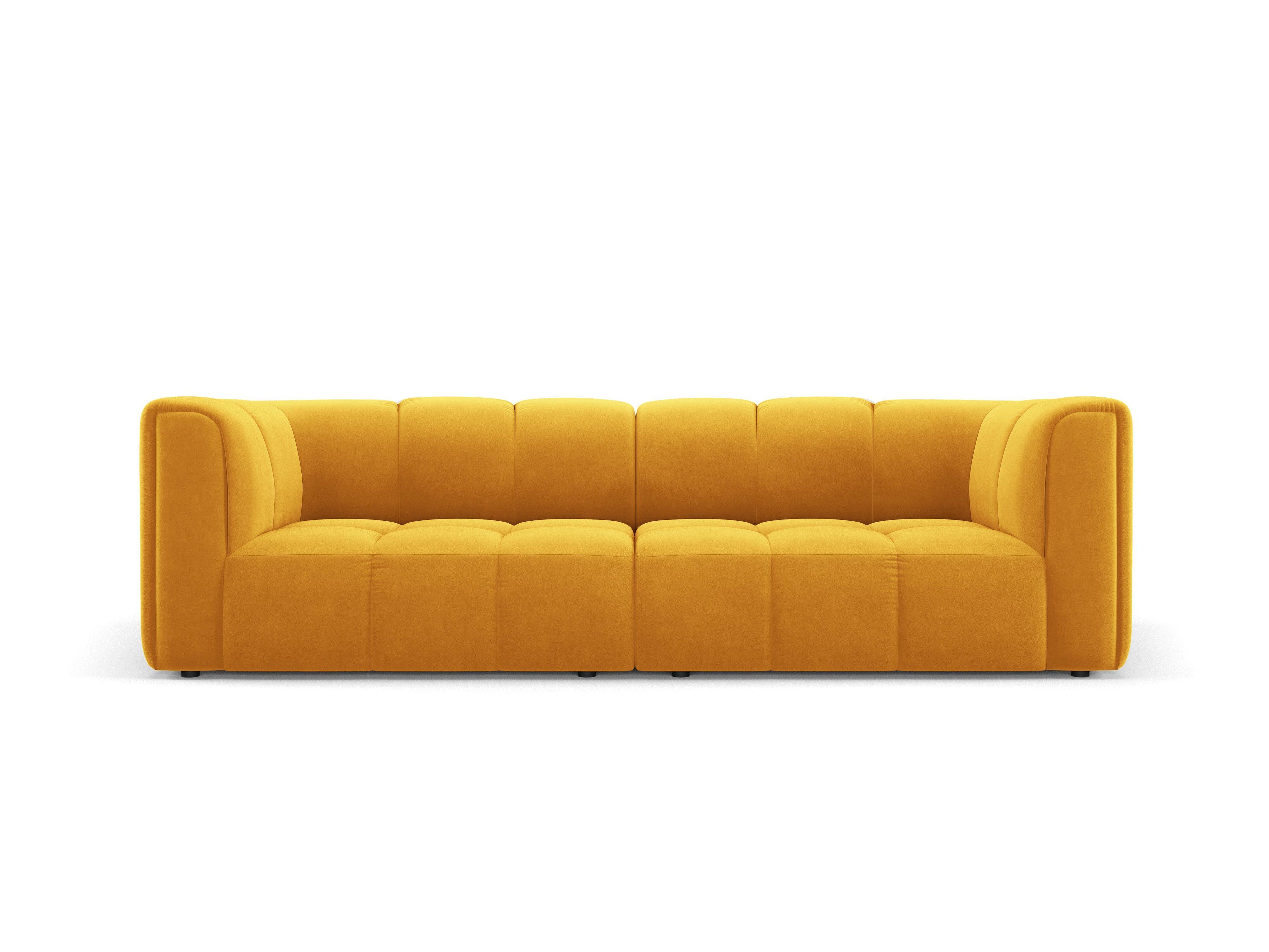 Velvet 3 seater sofa FRANCESCA yellow Milo Casa Eye on Design