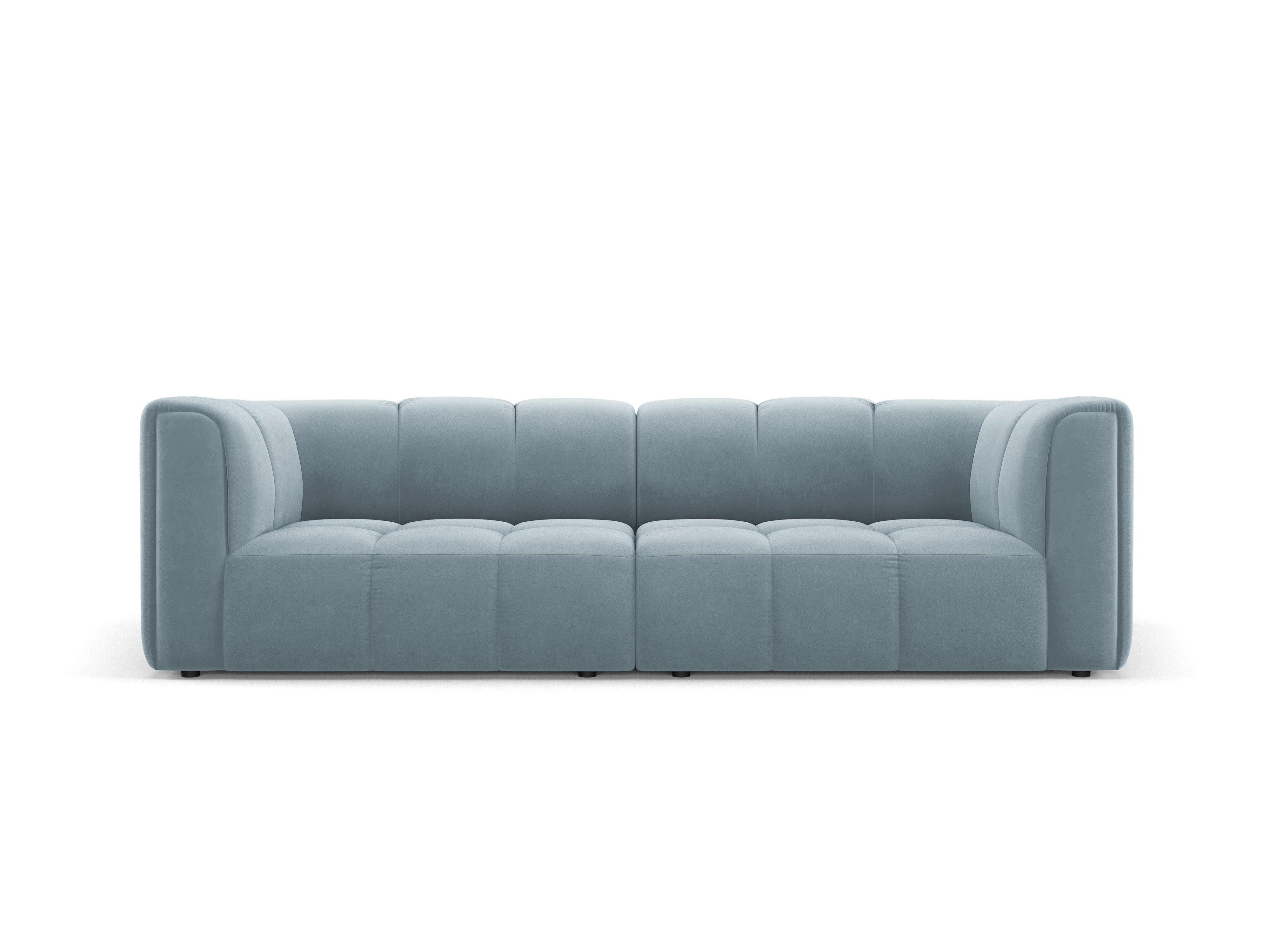 Velvet 3 seater sofa FRANCESCA light blue Milo Casa Eye on Design