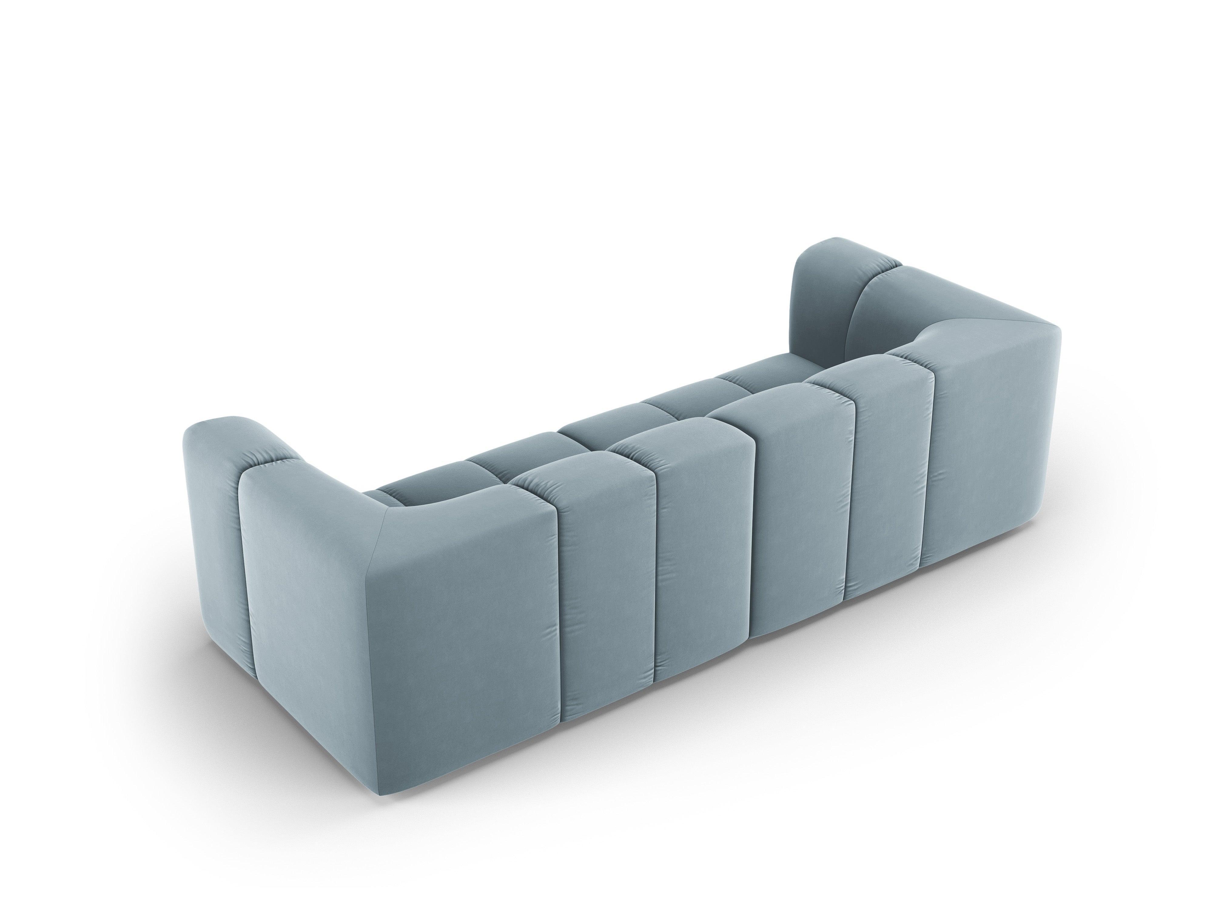 Velvet 3 seater sofa FRANCESCA light blue Milo Casa Eye on Design