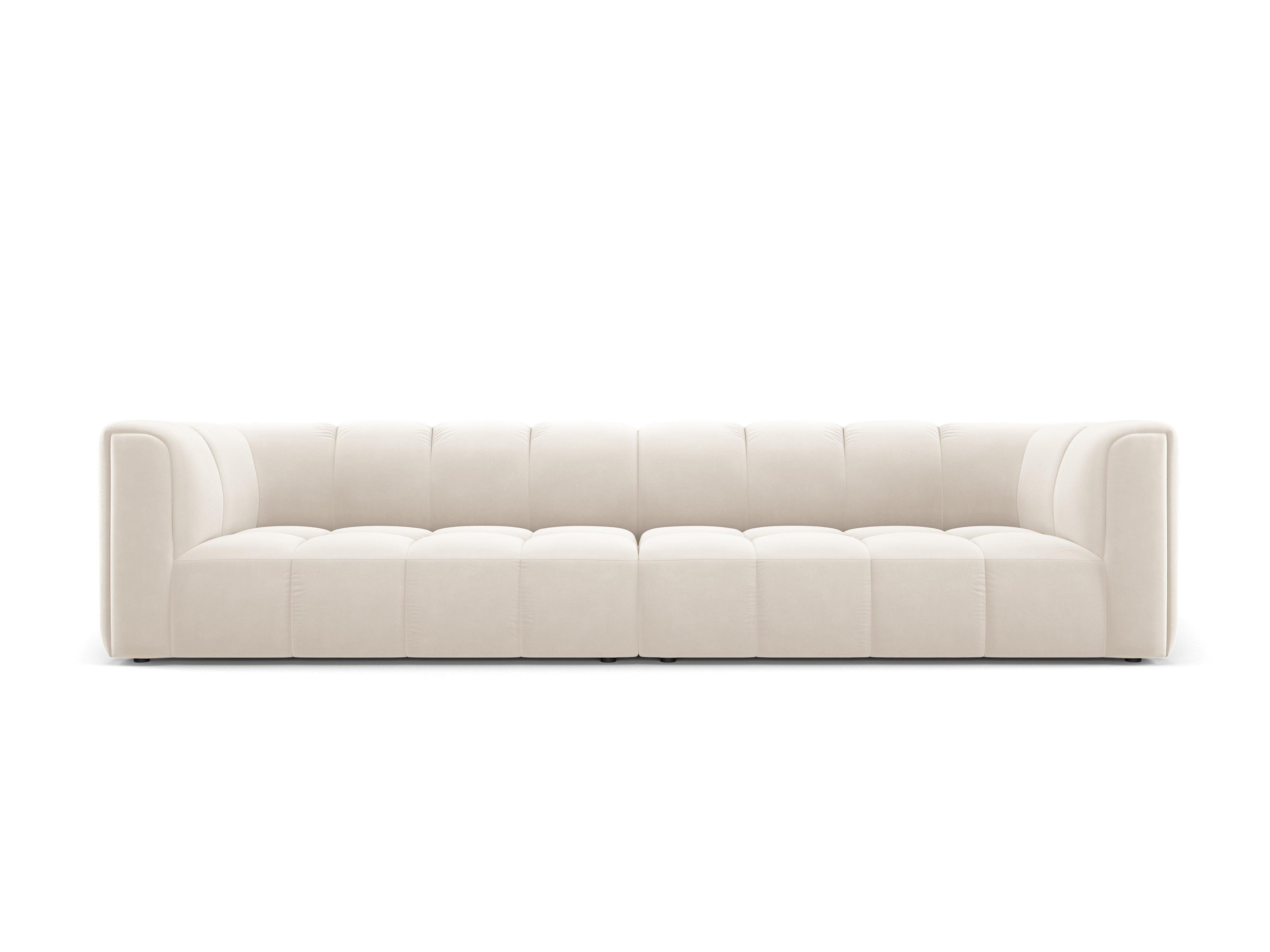 Velvet 4-seater sofa FRANCESCA light beige Milo Casa Eye on Design