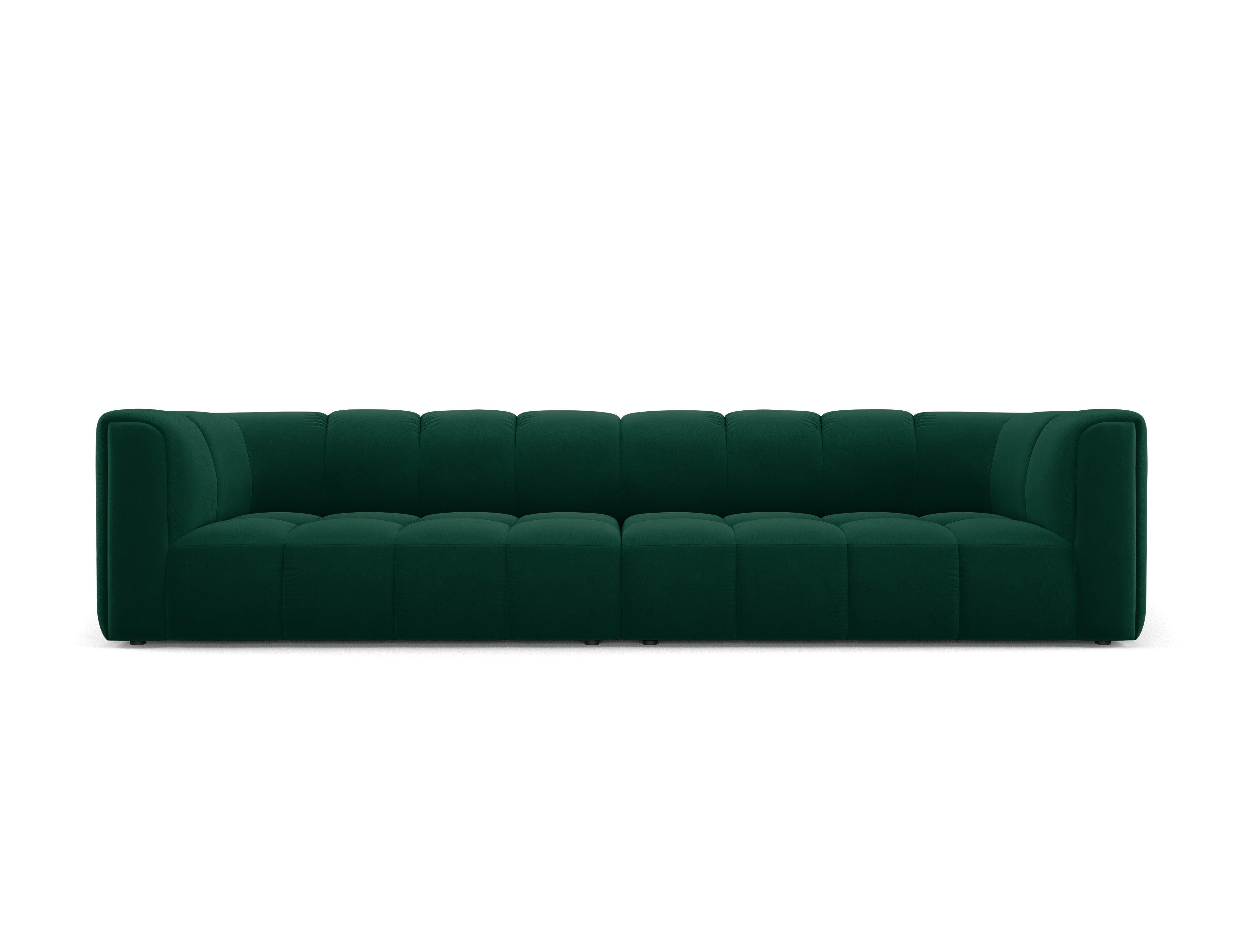 Velvet 4-seater sofa FRANCESCA bottled green Milo Casa Eye on Design