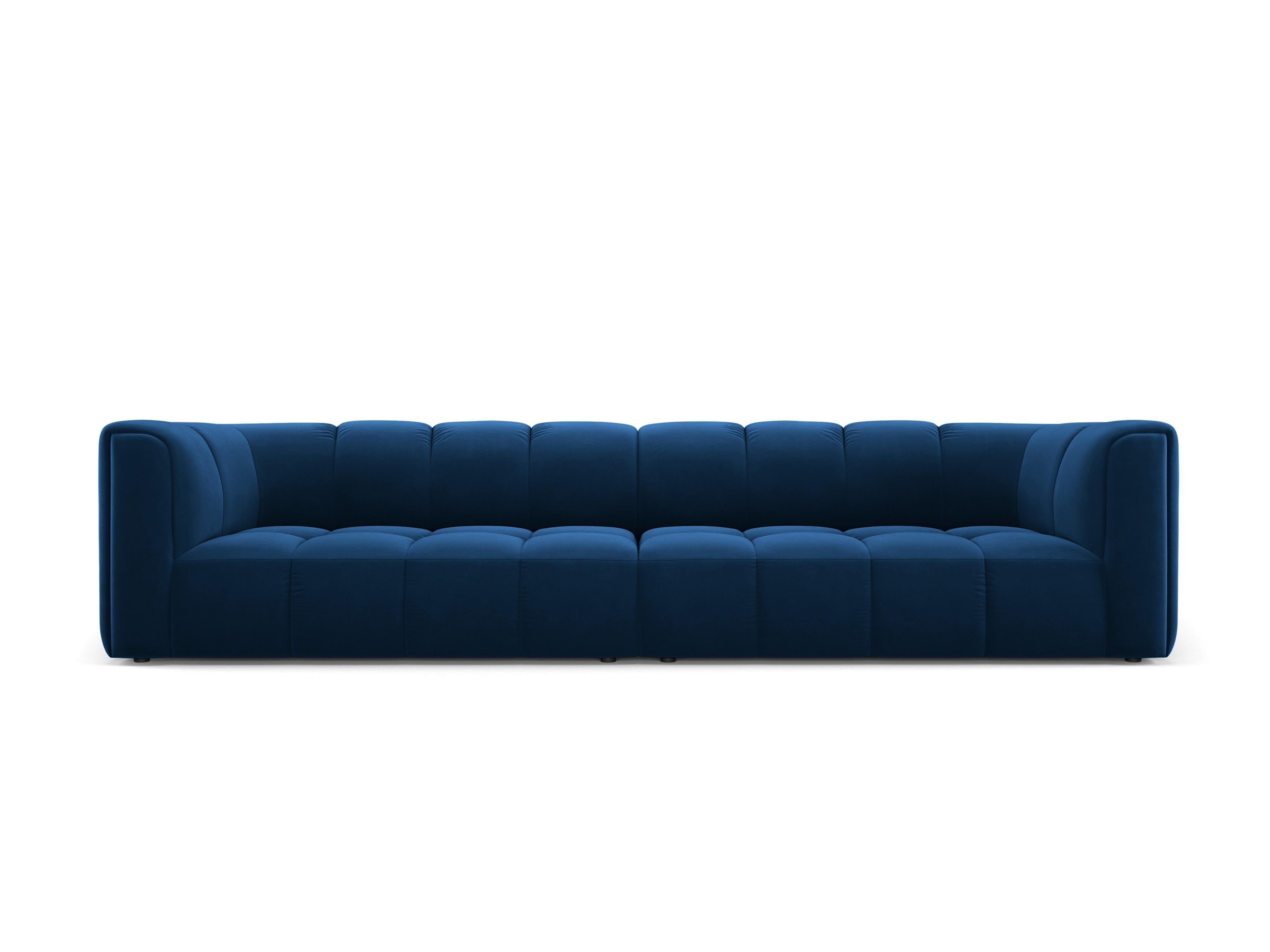 Velvet 4-seater sofa FRANCESCA royal blue Milo Casa Eye on Design