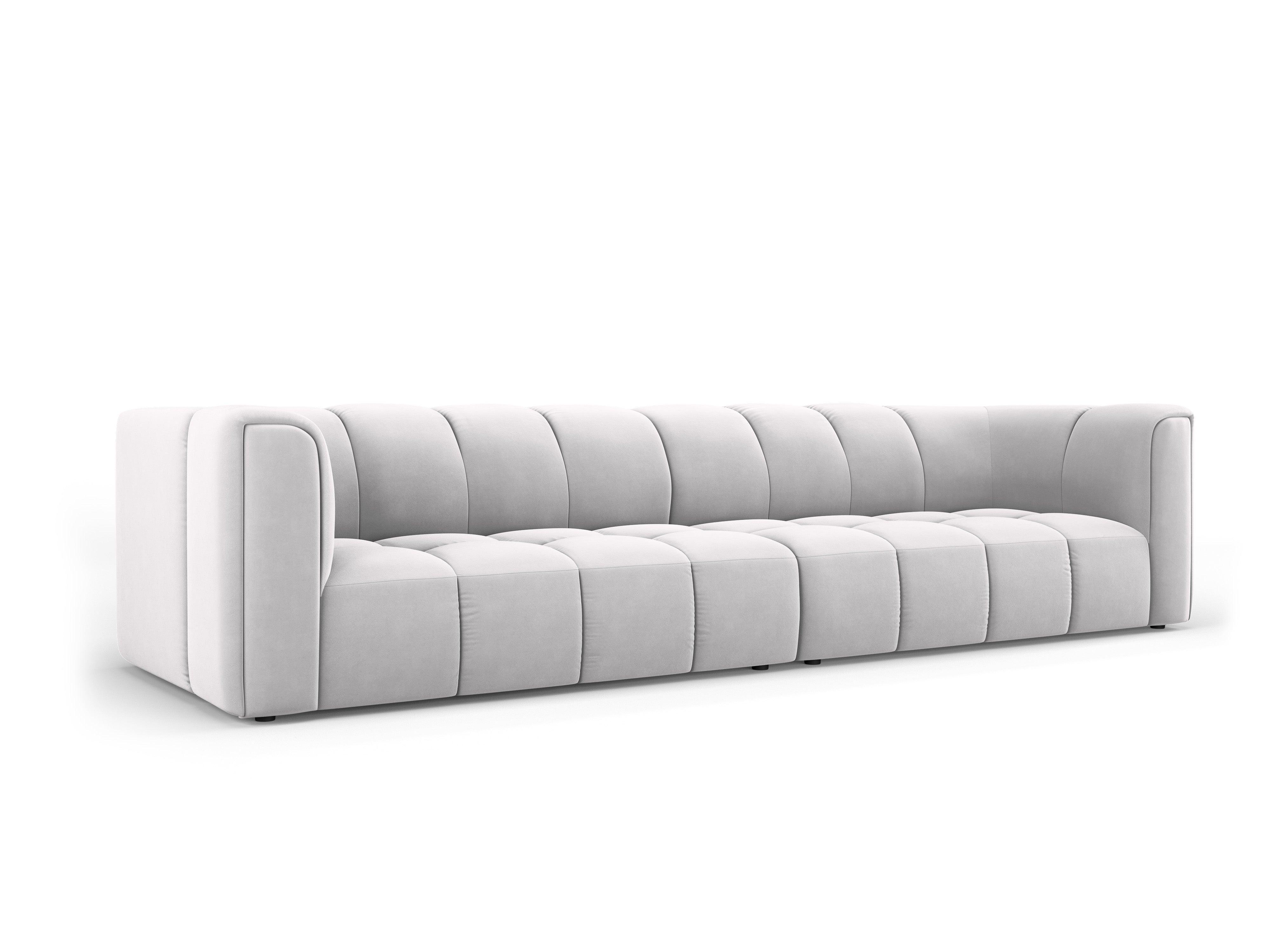 Velvet 4-seater sofa FRANCESCA silver Milo Casa Eye on Design