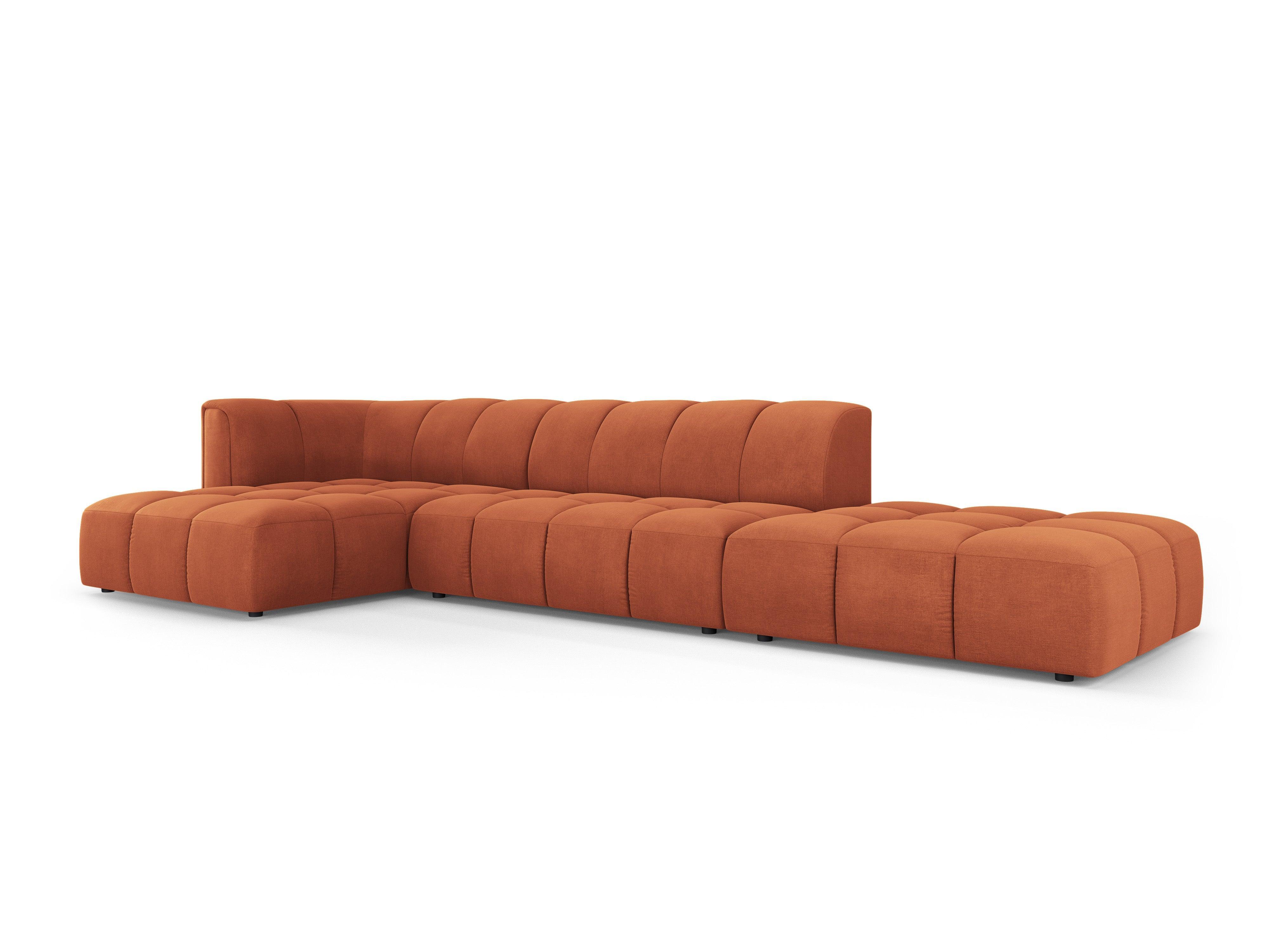 Corner sofa 5 seater left open FRANCESCA terracotta chenille Milo Casa Eye on Design