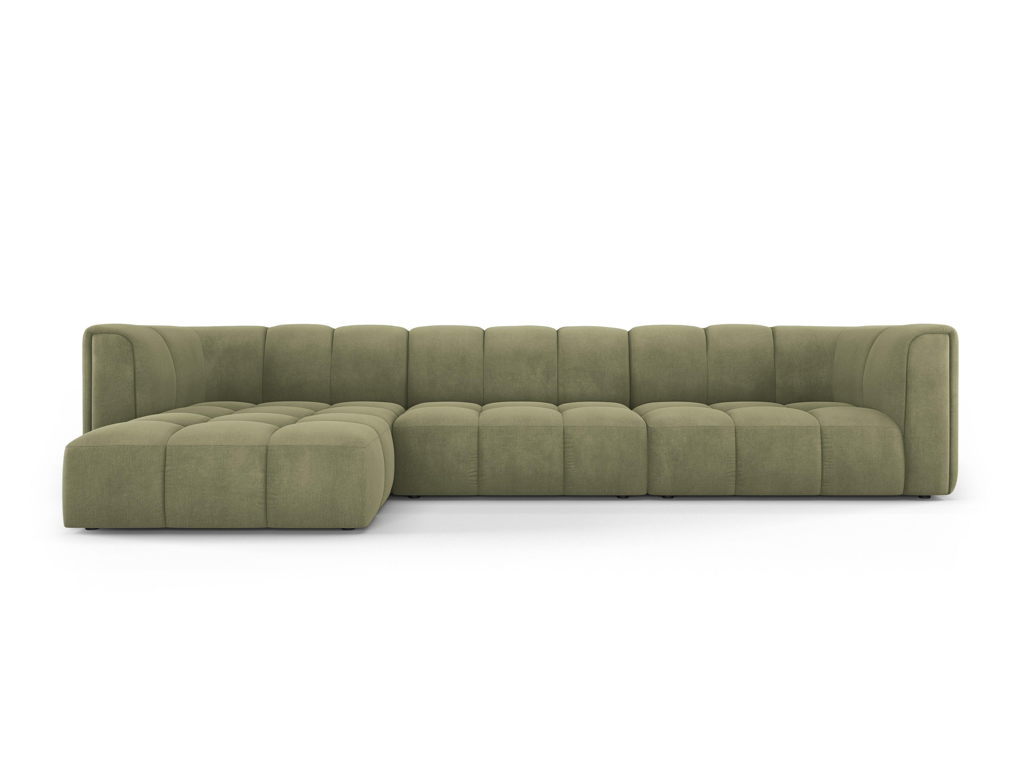 FRANCESCA 5 seater left side corner sofa light green chenille Milo Casa Eye on Design