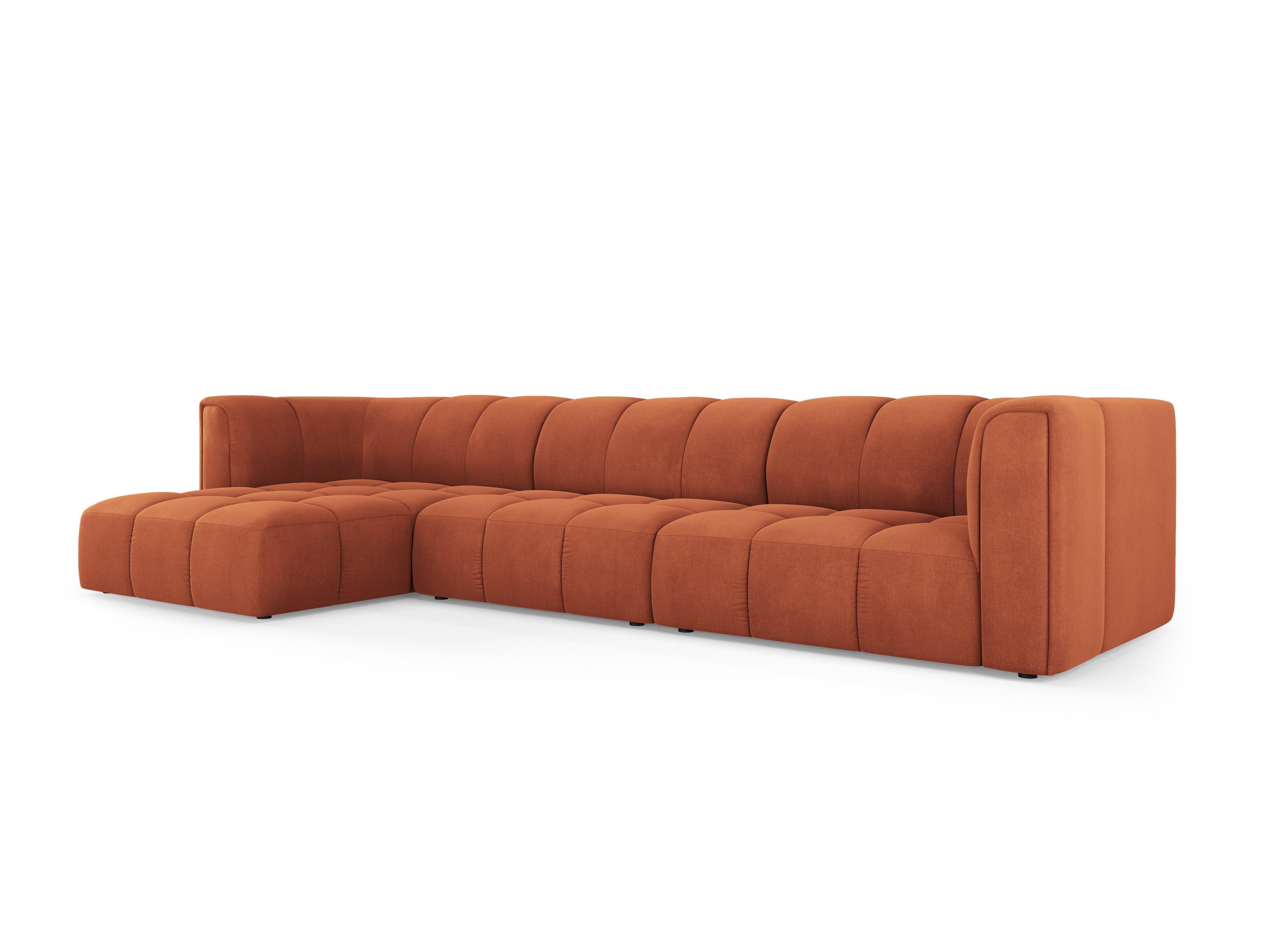 Corner sofa 5 seater left FRANCESCA terracotta chenille Milo Casa Eye on Design