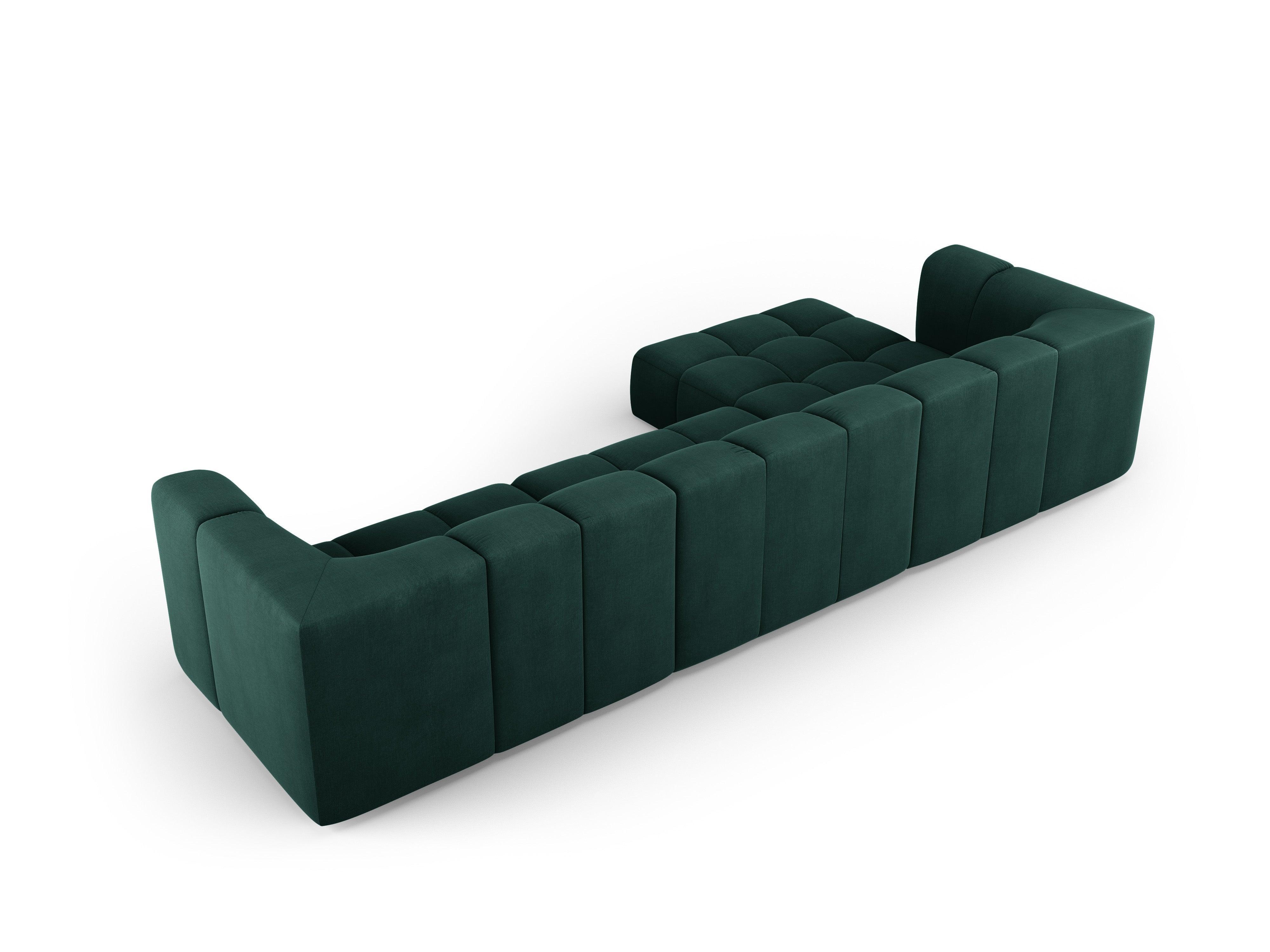 FRANCESCA 5 seater left sofa bed bottled green chenille Milo Casa Eye on Design