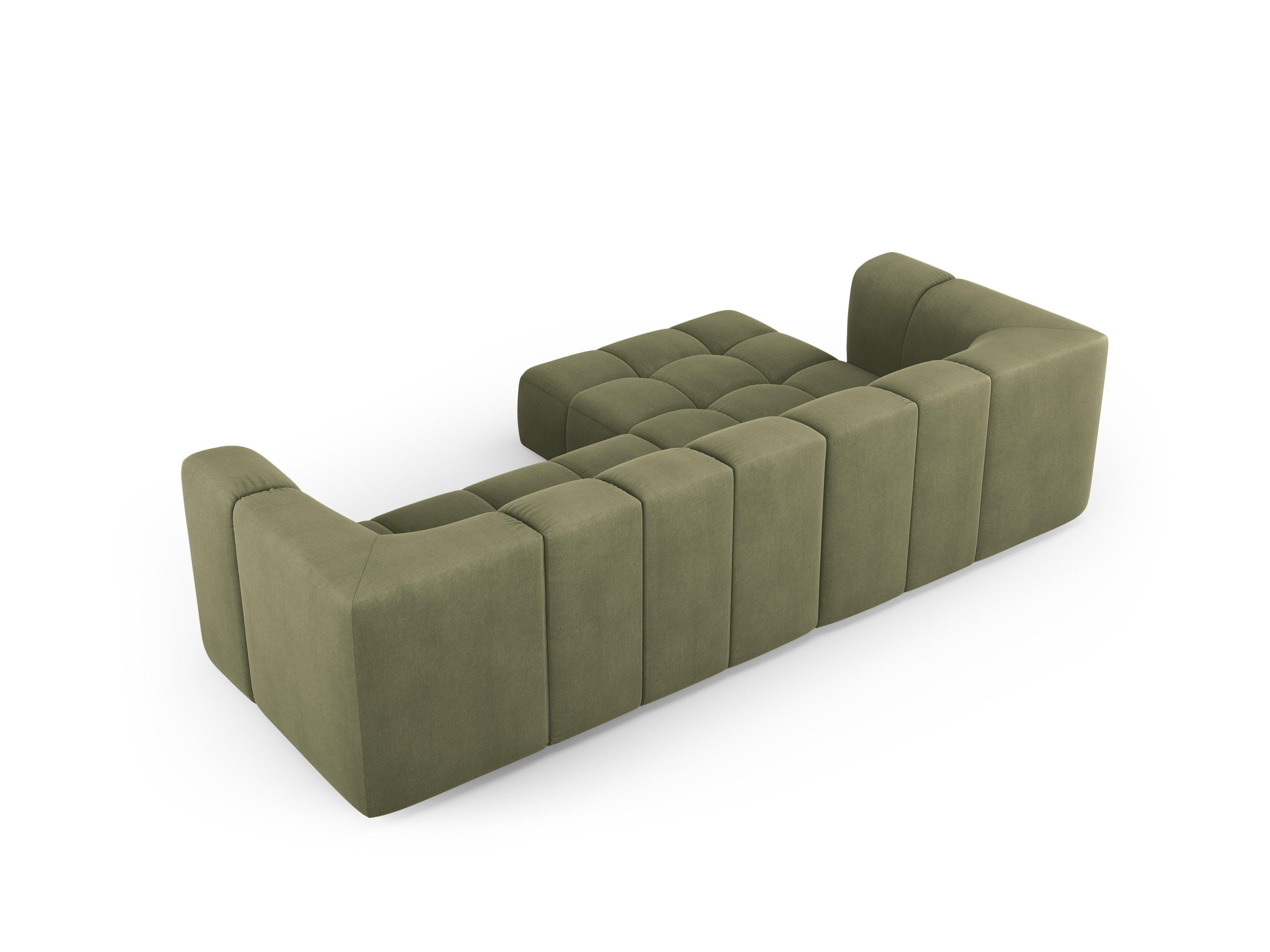 3-seater sofa bed left FRANCESCA light green chenille Milo Casa Eye on Design