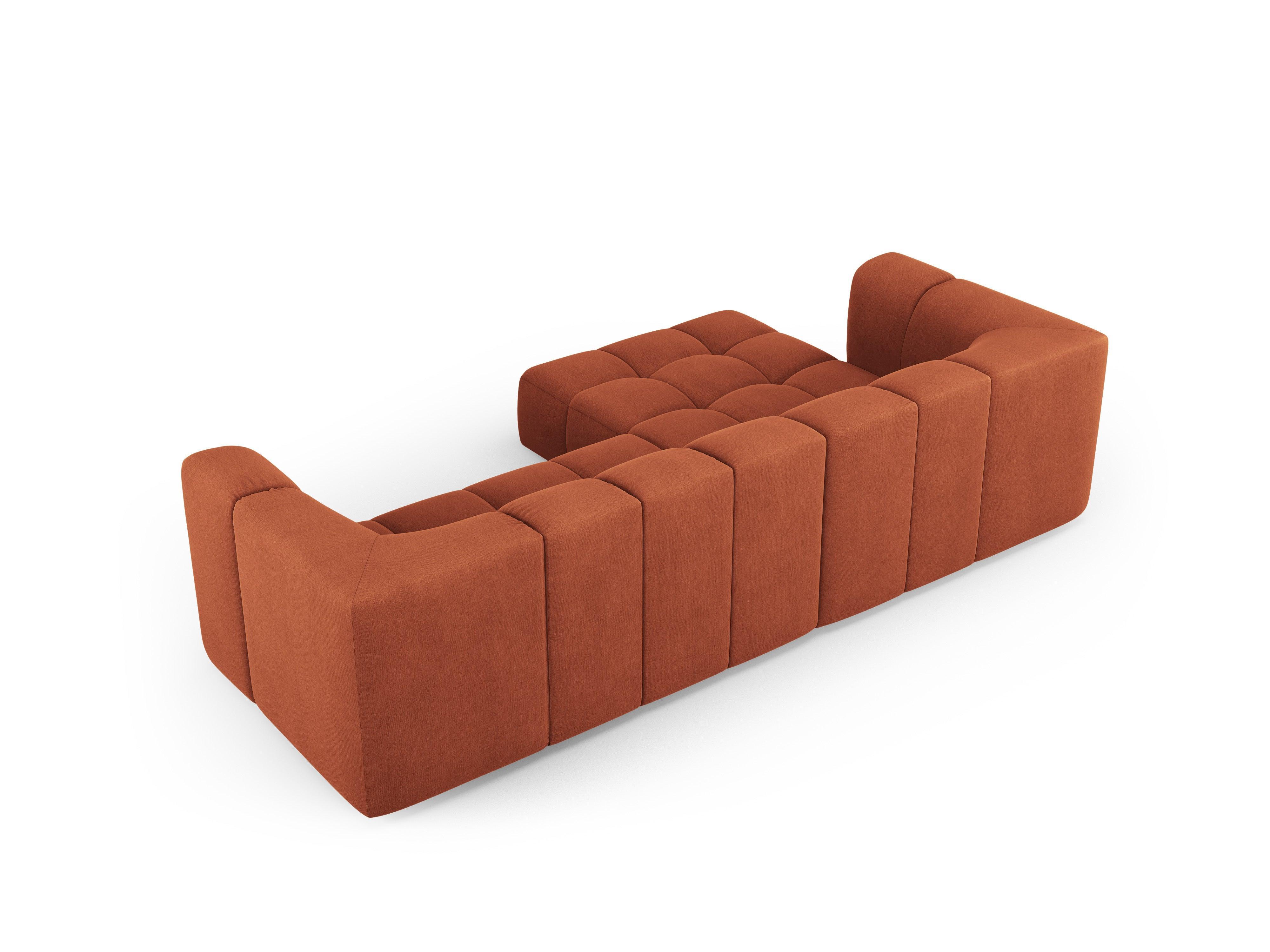 3-seater sofa bed left FRANCESCA terracotta chenille Milo Casa Eye on Design