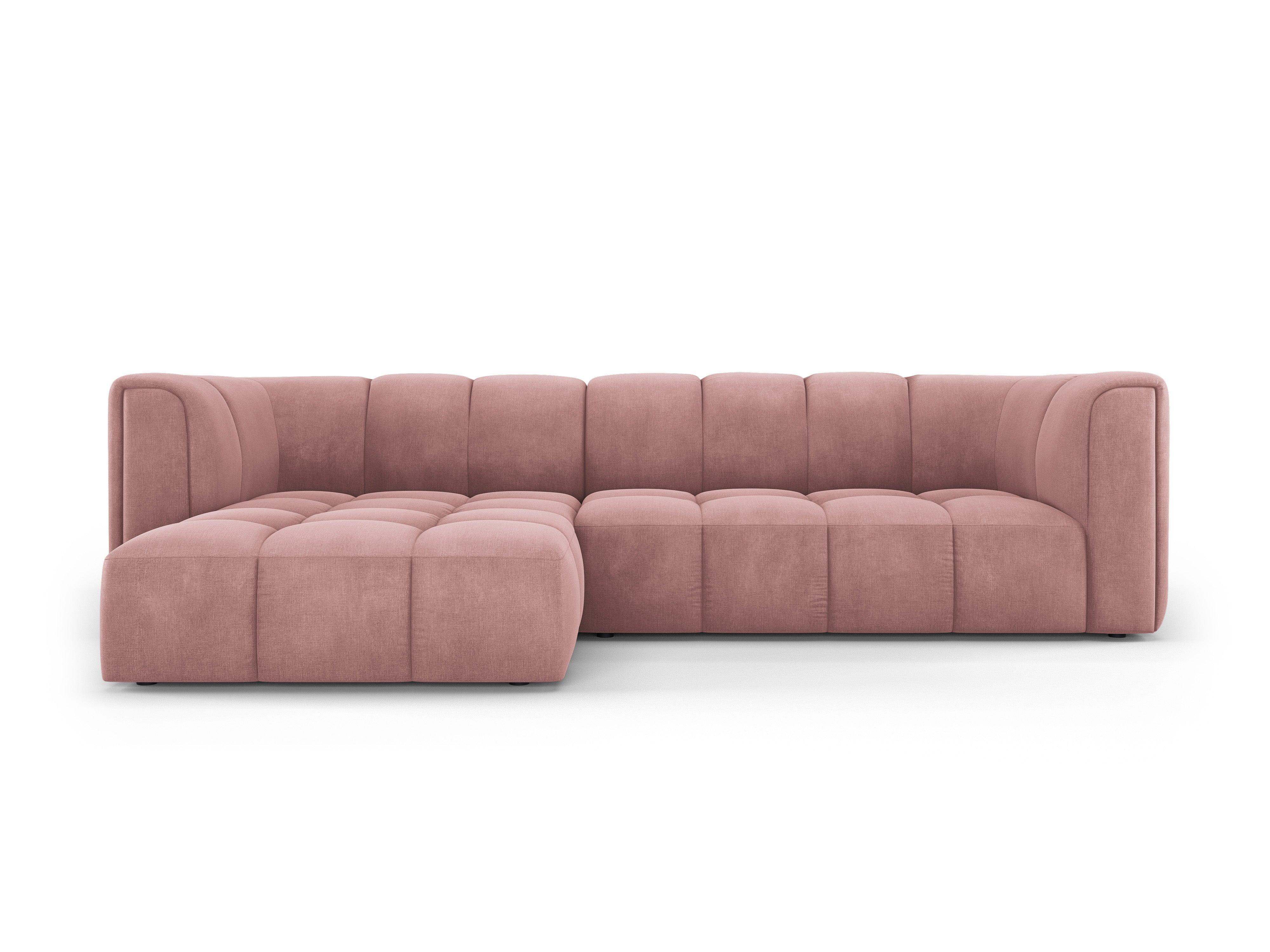 3-seater sofa bed left FRANCESCA pink chenille Milo Casa Eye on Design