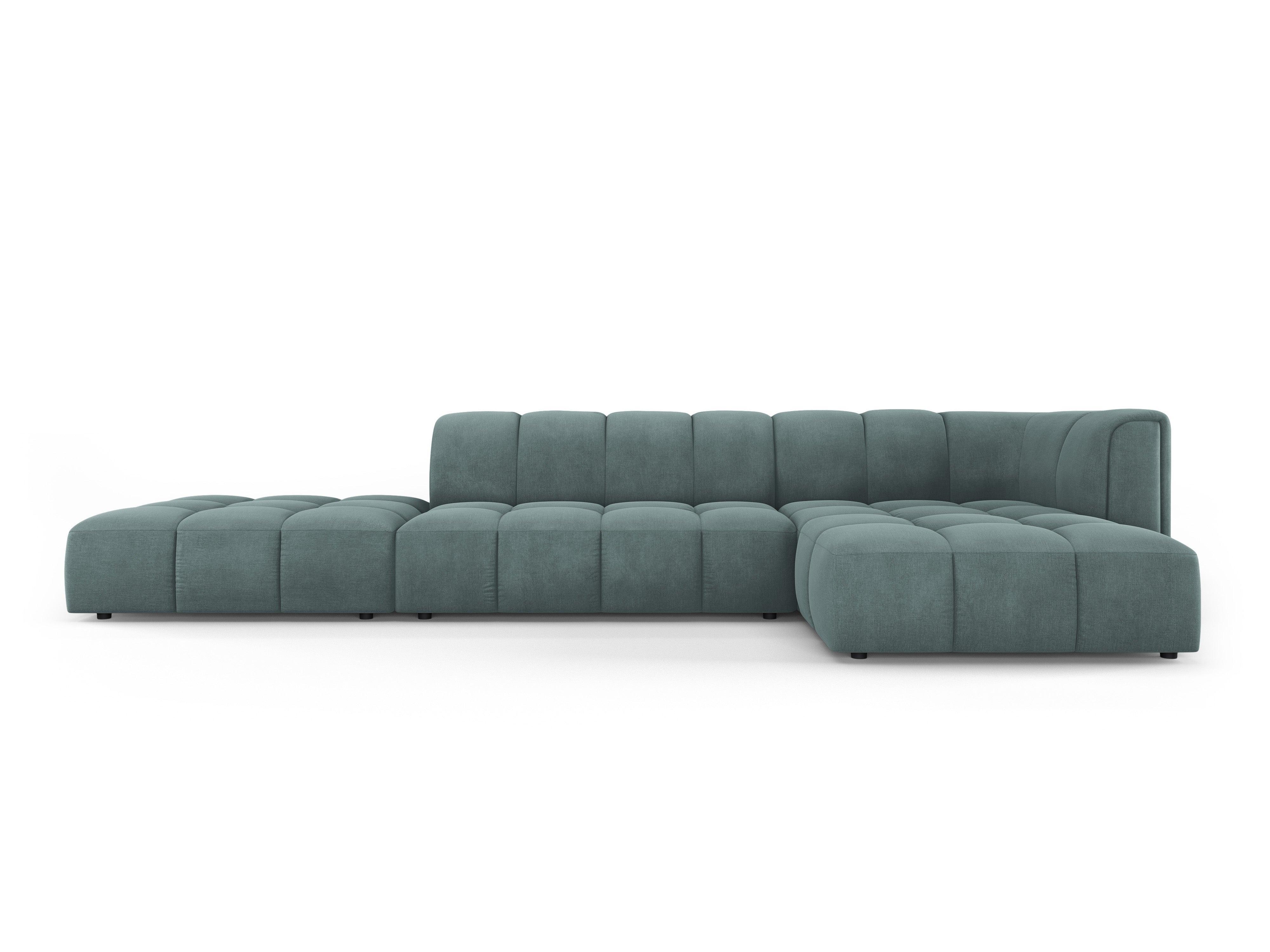 5-seater right side open sofa FRANCESCA sea green chenille Milo Casa Eye on Design