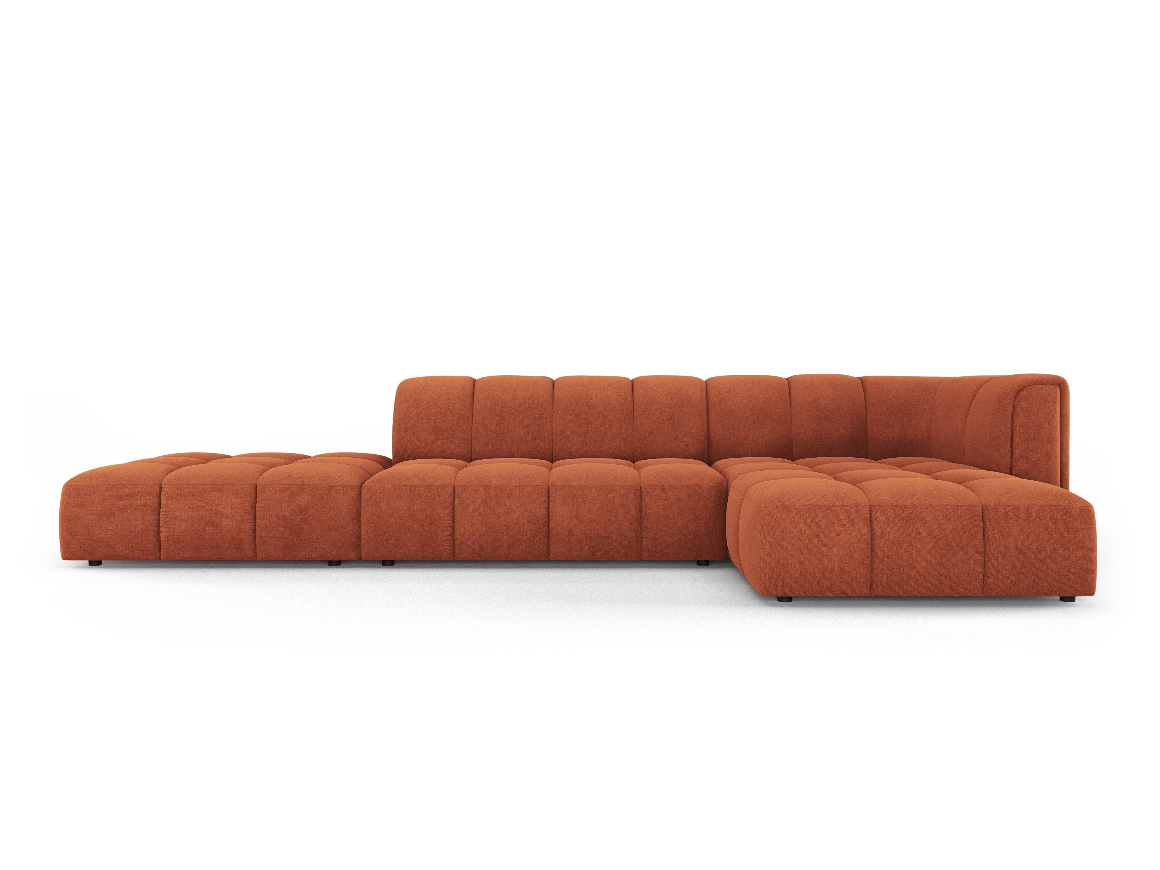 Corner sofa 5 seater right side open FRANCESCA terracotta chenille Milo Casa Eye on Design