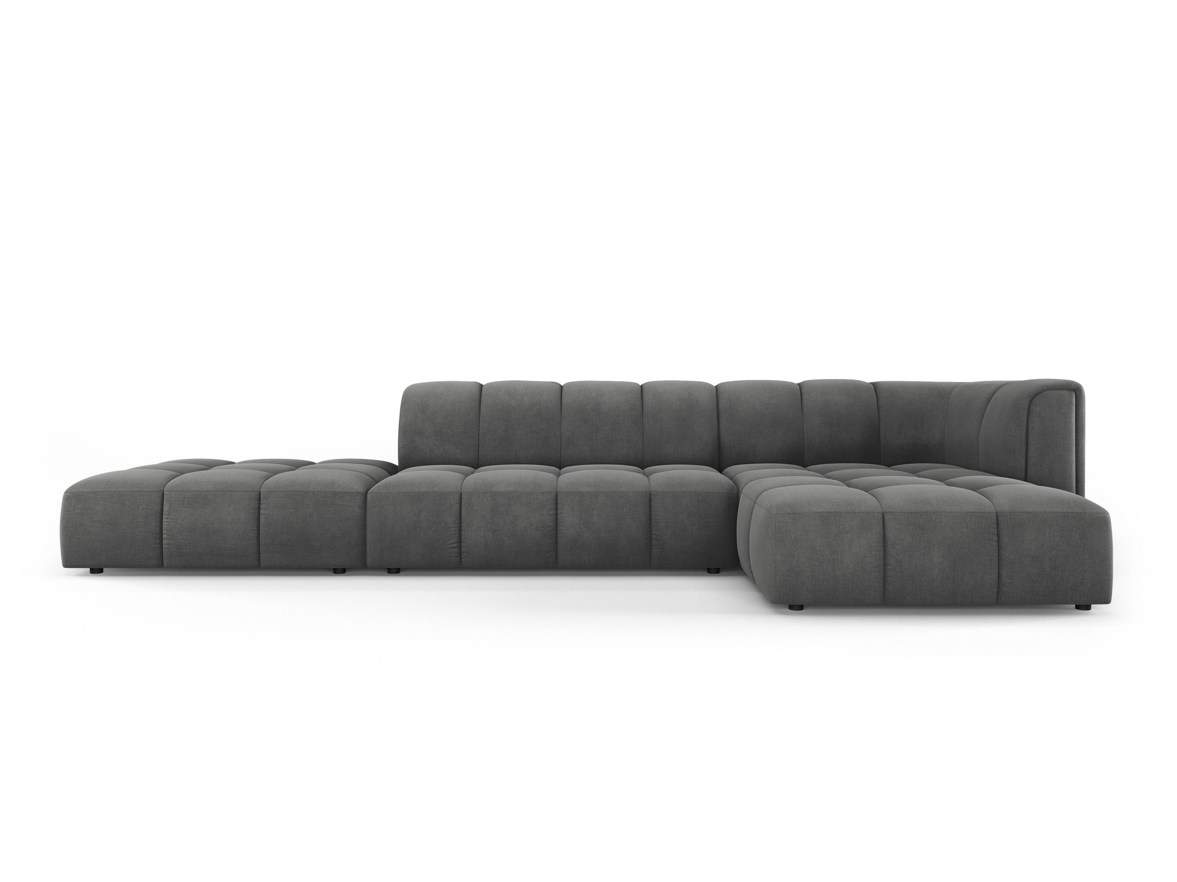 Corner sofa 5 seater right side open FRANCESCA dark grey chenille Milo Casa Eye on Design