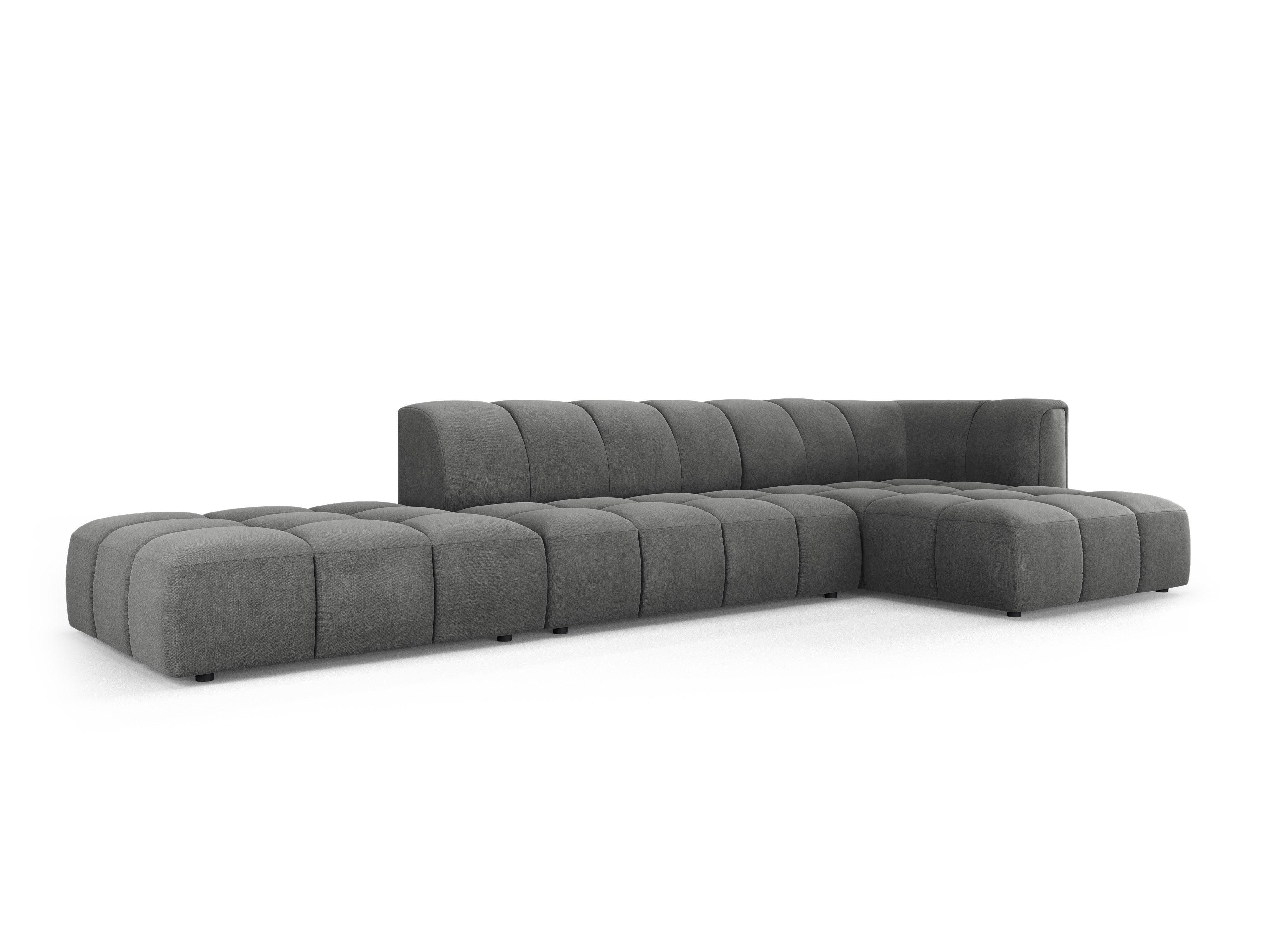 Corner sofa 5 seater right side open FRANCESCA dark grey chenille Milo Casa Eye on Design