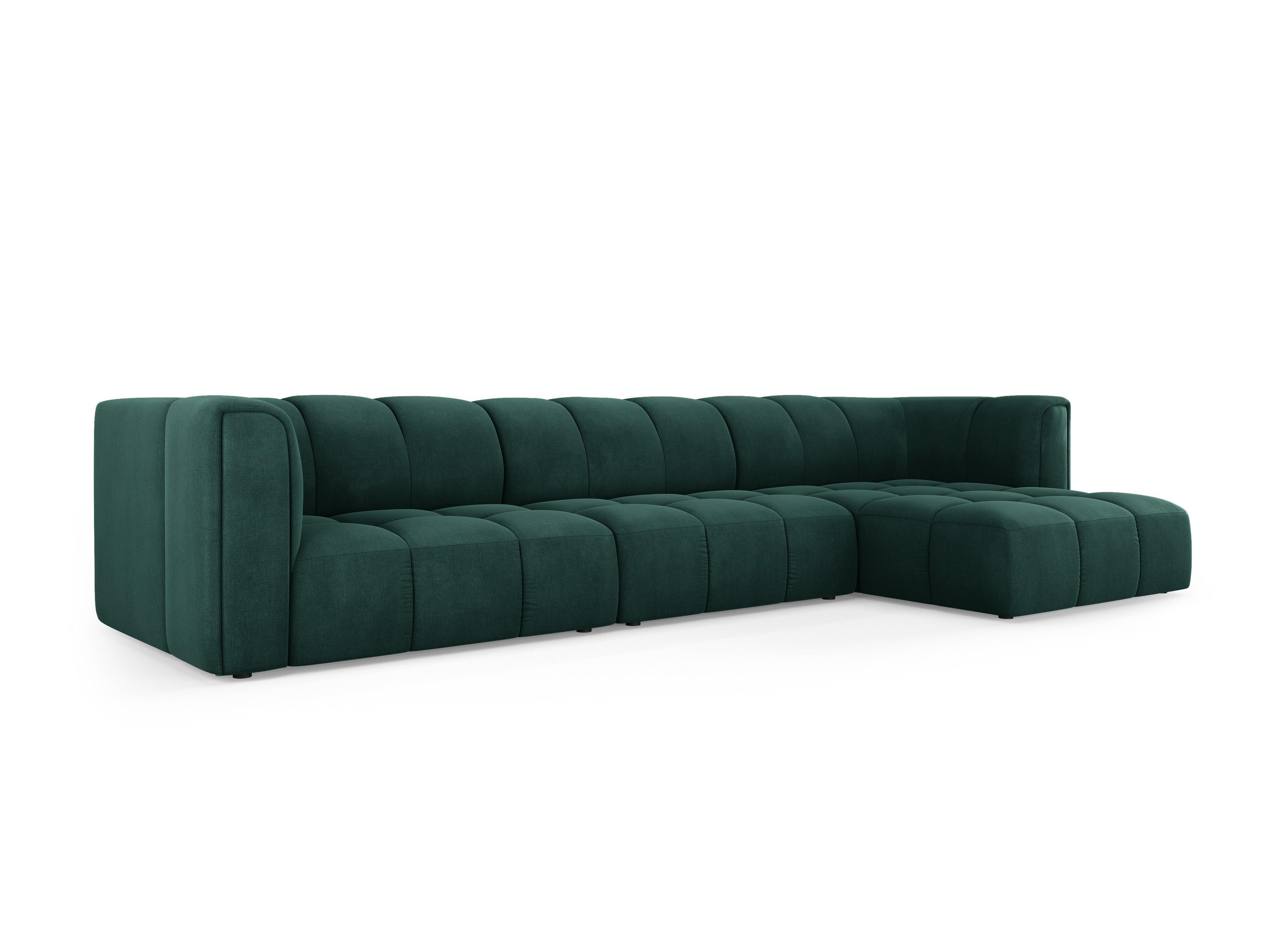 FRANCESCA 5-seater right-hand corner sofa bottle green chenille Milo Casa Eye on Design